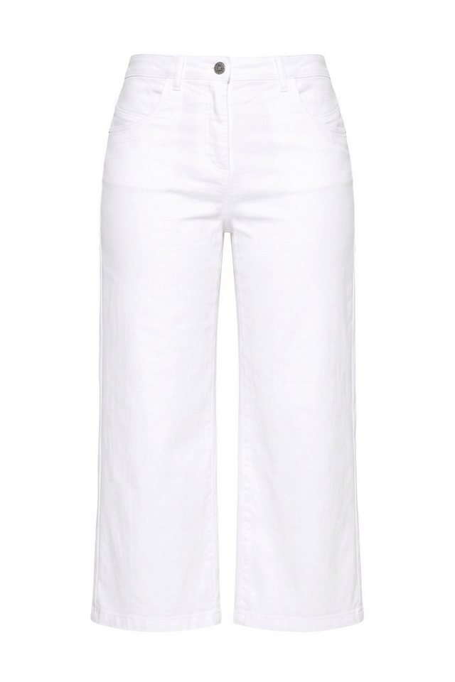 Ulla Popken Regular-fit-Jeans Jeans-Culotte wadenlang weites Bein Marlenehose