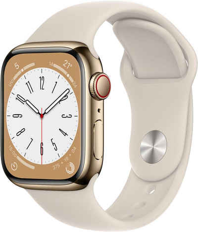 Apple Watch Series 8 GPS + Cellular 41mm Edelstahl Watch, Die Zukunft der Gesundheit. Am Handgelenk.