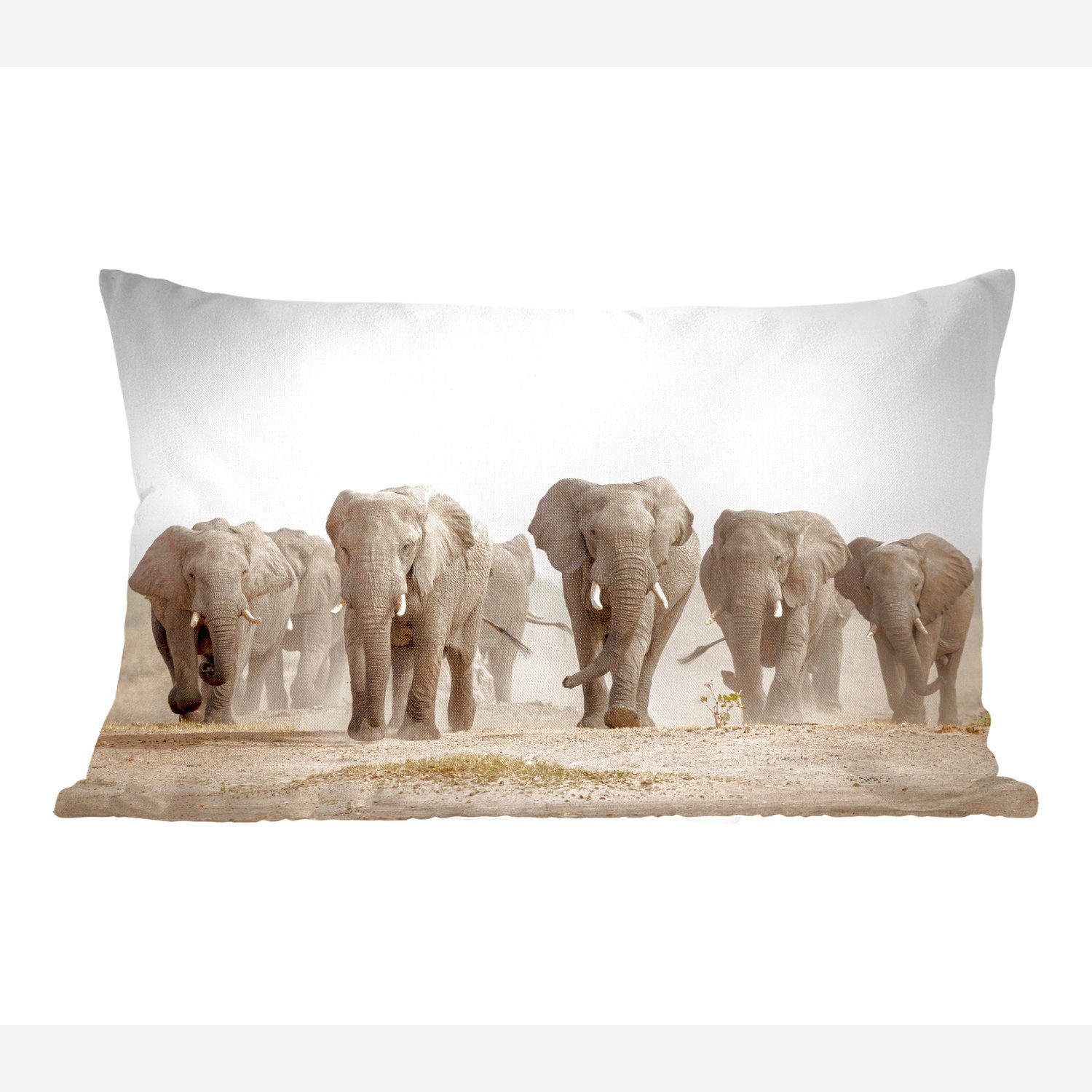 MuchoWow Dekokissen Elefant - Afrikanisch - Stoff, Wohzimmer Dekoration, Zierkissen, Dekokissen mit Füllung, Schlafzimmer