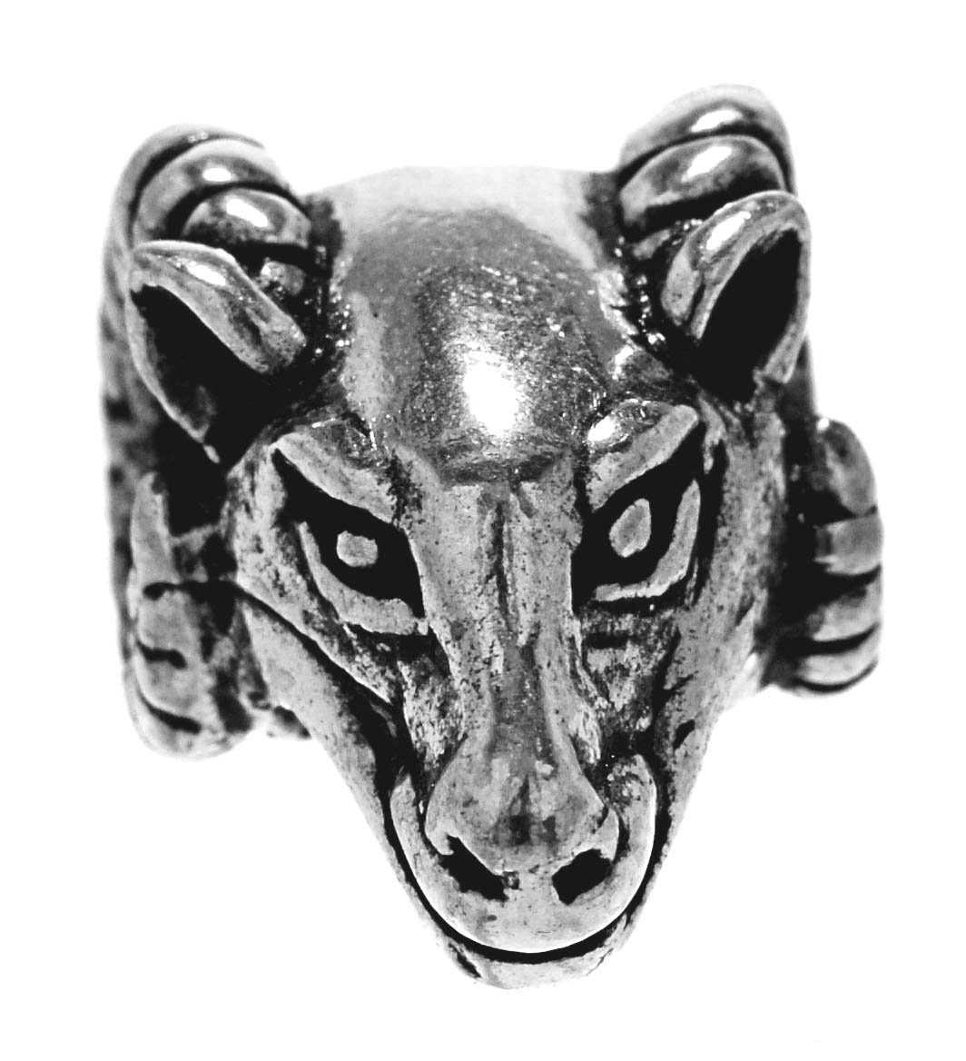 Kiss of Leather Diadem Widderkopf Bartperle 925 Silber 7x6mm Haarperle Bartschmuck Haar Bart