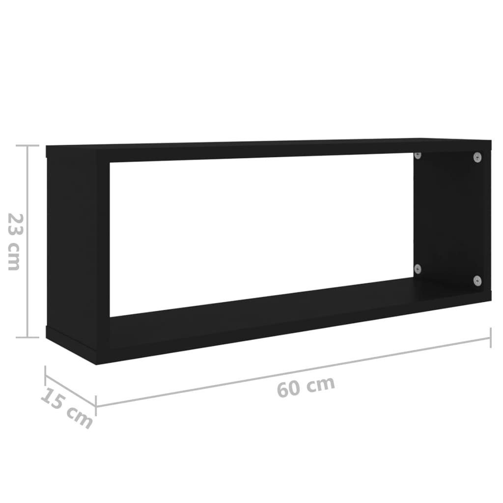 cm Stk. Würfelregale Holzwerkstoff 60x15x23 Wandregal 2 Schwarz furnicato