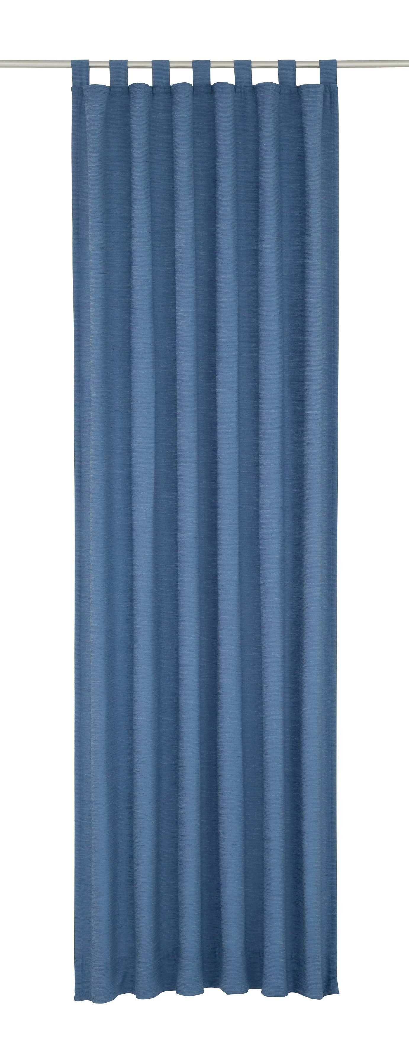 Vorhang Toco-Uni, (1 blickdicht, Wirth, St), Schlaufen blau Chenille