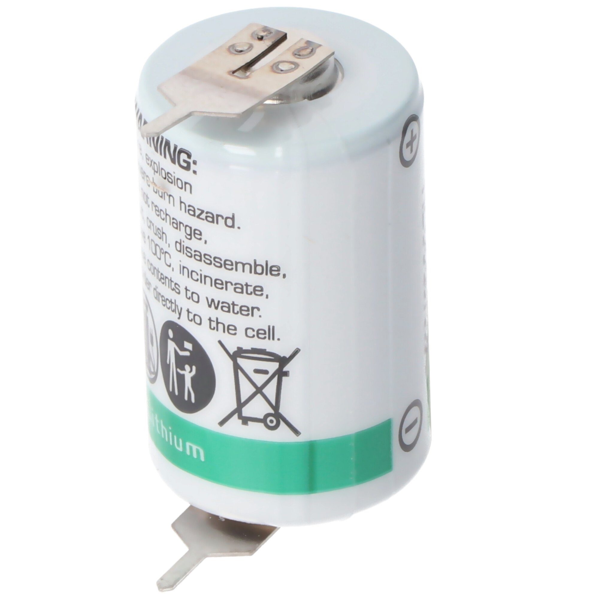 Saft SAFT LS142502PF Lithium Batterie, Size 1/2 AA mit Printfahnen Batterie, (3,6 V)