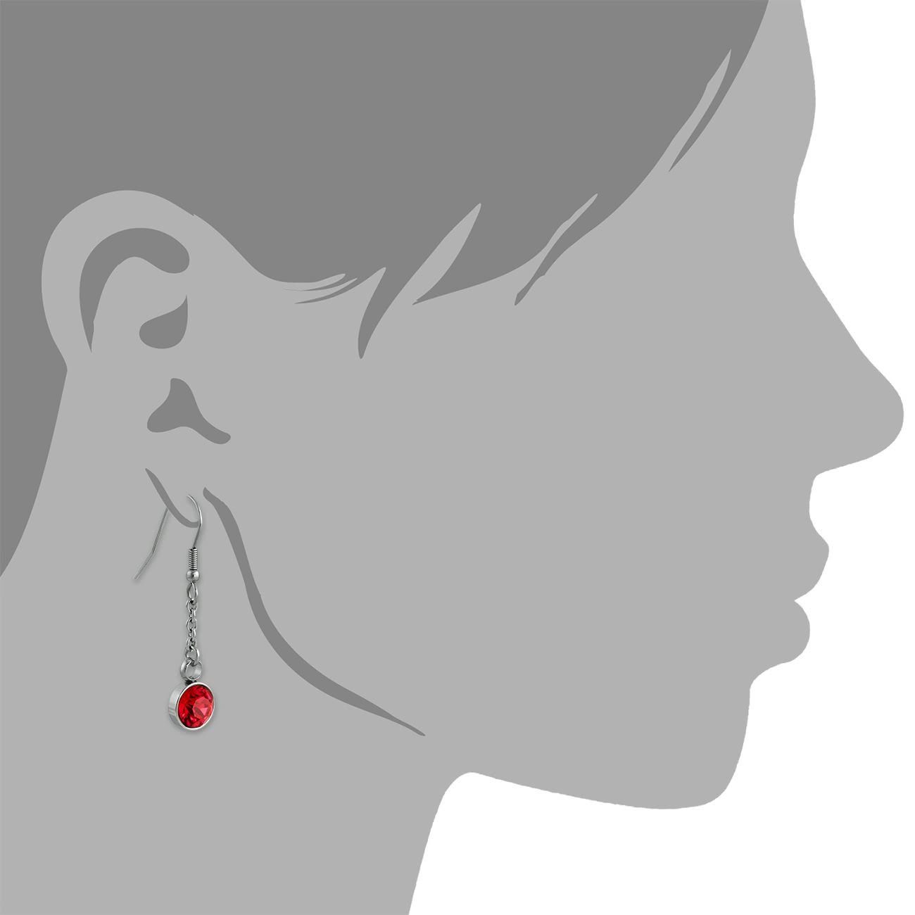 Amello Paar Ohrhänger Amello Ohrringe Edelstahl Ohrhänger rund (Ohrhänger), Damen Ohrhänger rund aus Edelstahl (Stainless Steel) silberfarben, rot