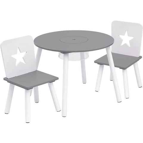 Woltu Kindersitzgruppe, Kindersitzgruppe Tisch-Set mit Stauraum, Kiefernholz
