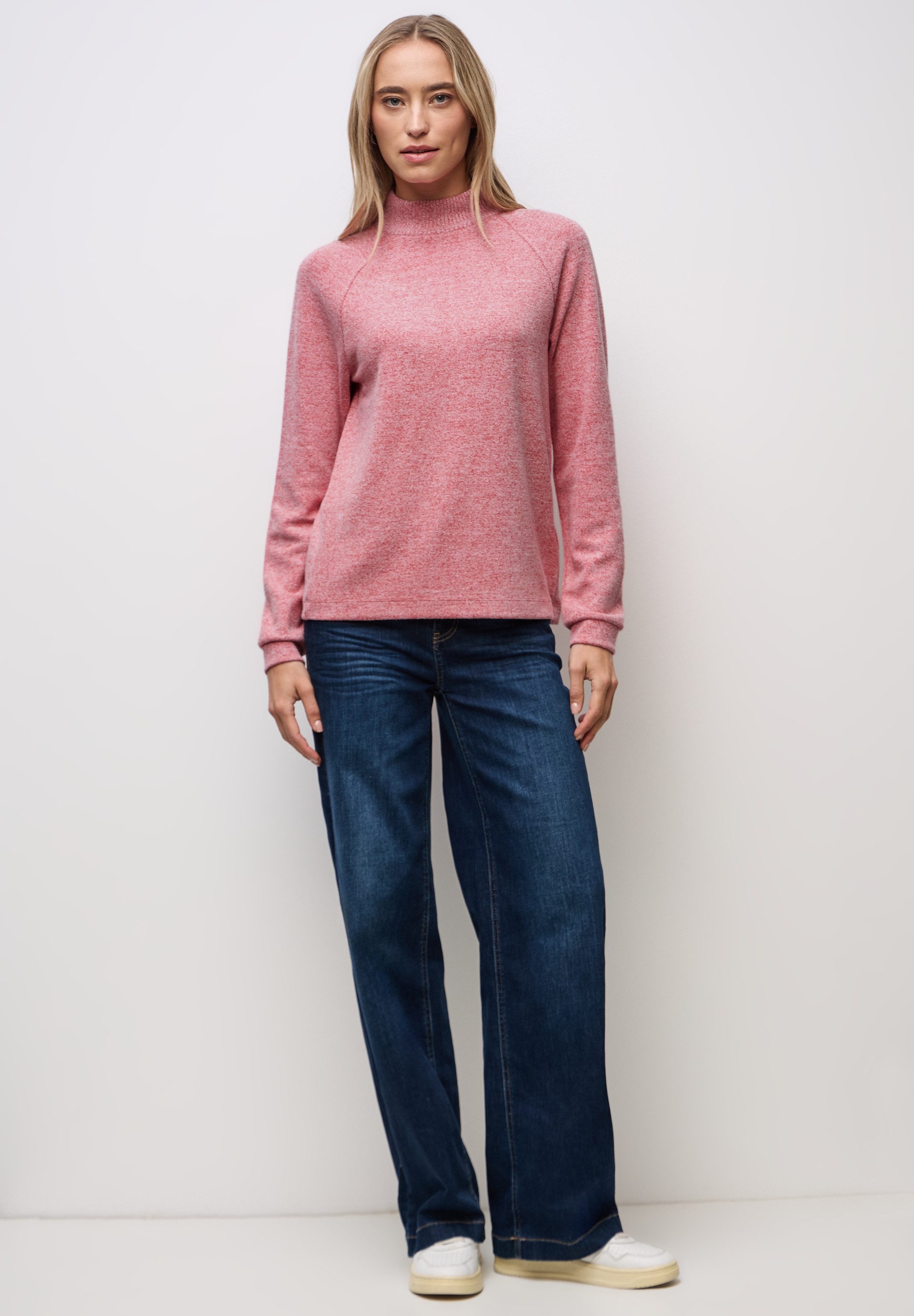STREET ONE Langarmshirt im Melange Look
