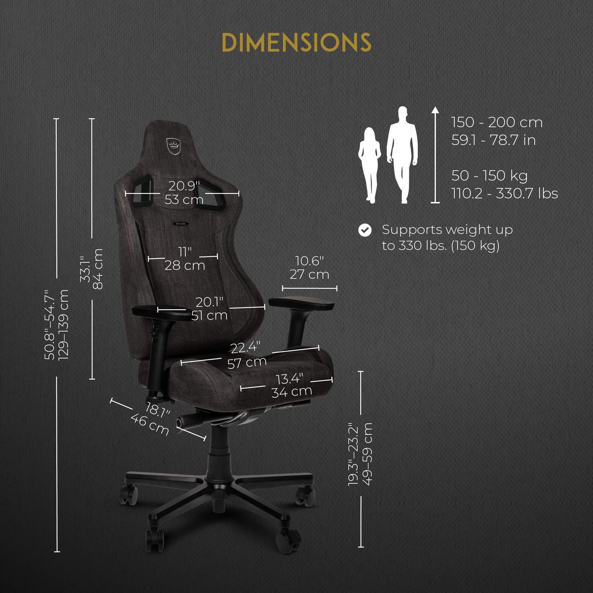 Noblechairs Gaming-Stuhl noblechairs EPIC TX Gaming Stuhl - anthrazit