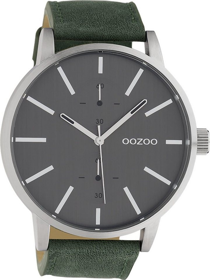 OOZOO Quarzuhr Oozoo Damen Herren Armbanduhr Timepieces, Damen, Herrenuhr  rund, groß (ca. 50mm) Lederarmband, Fashion-Style