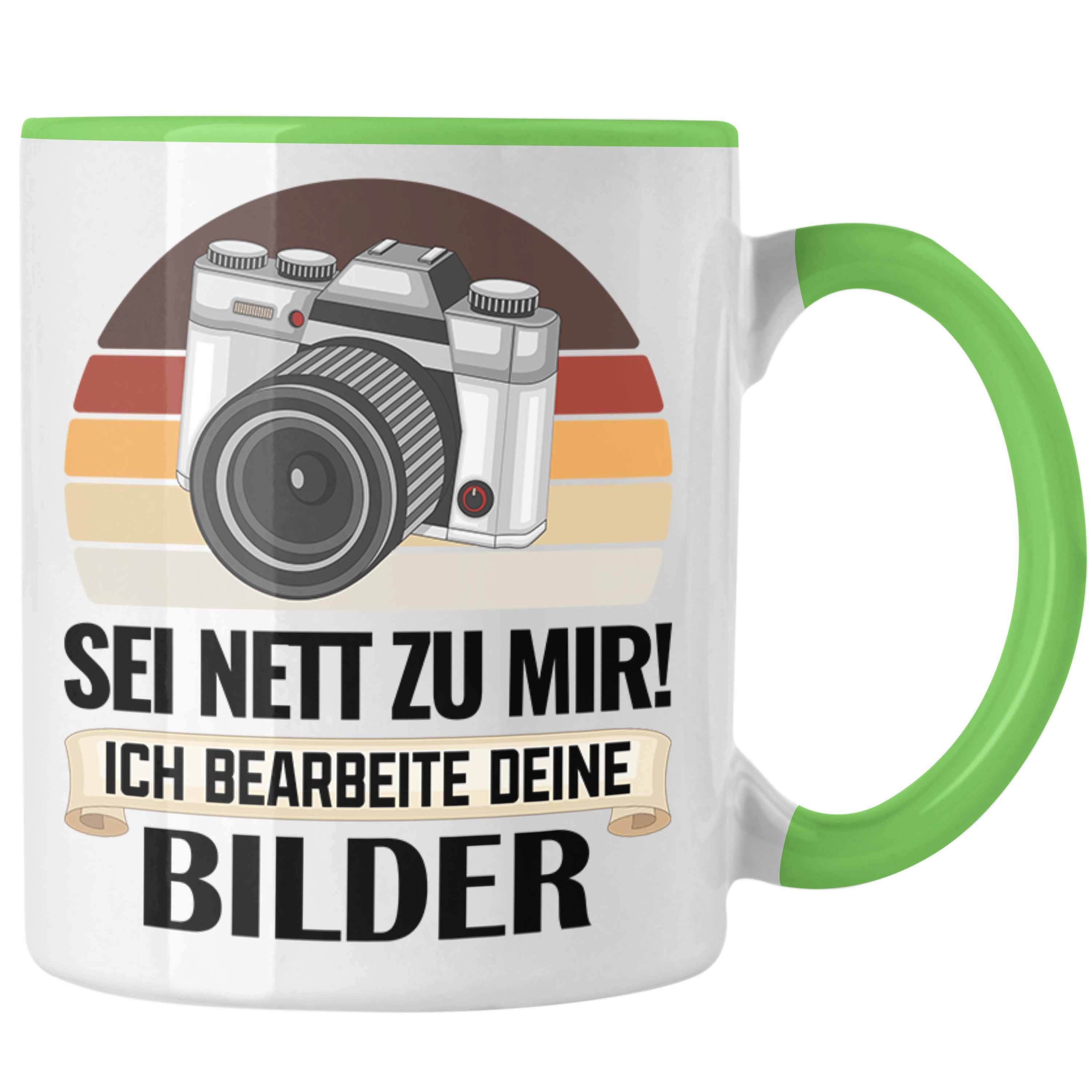 Trendation Tasse Spruch Fotograf Tasse Geschenk Sei Nett Zu Mir Ich Bearbeite Deine Bil Grün