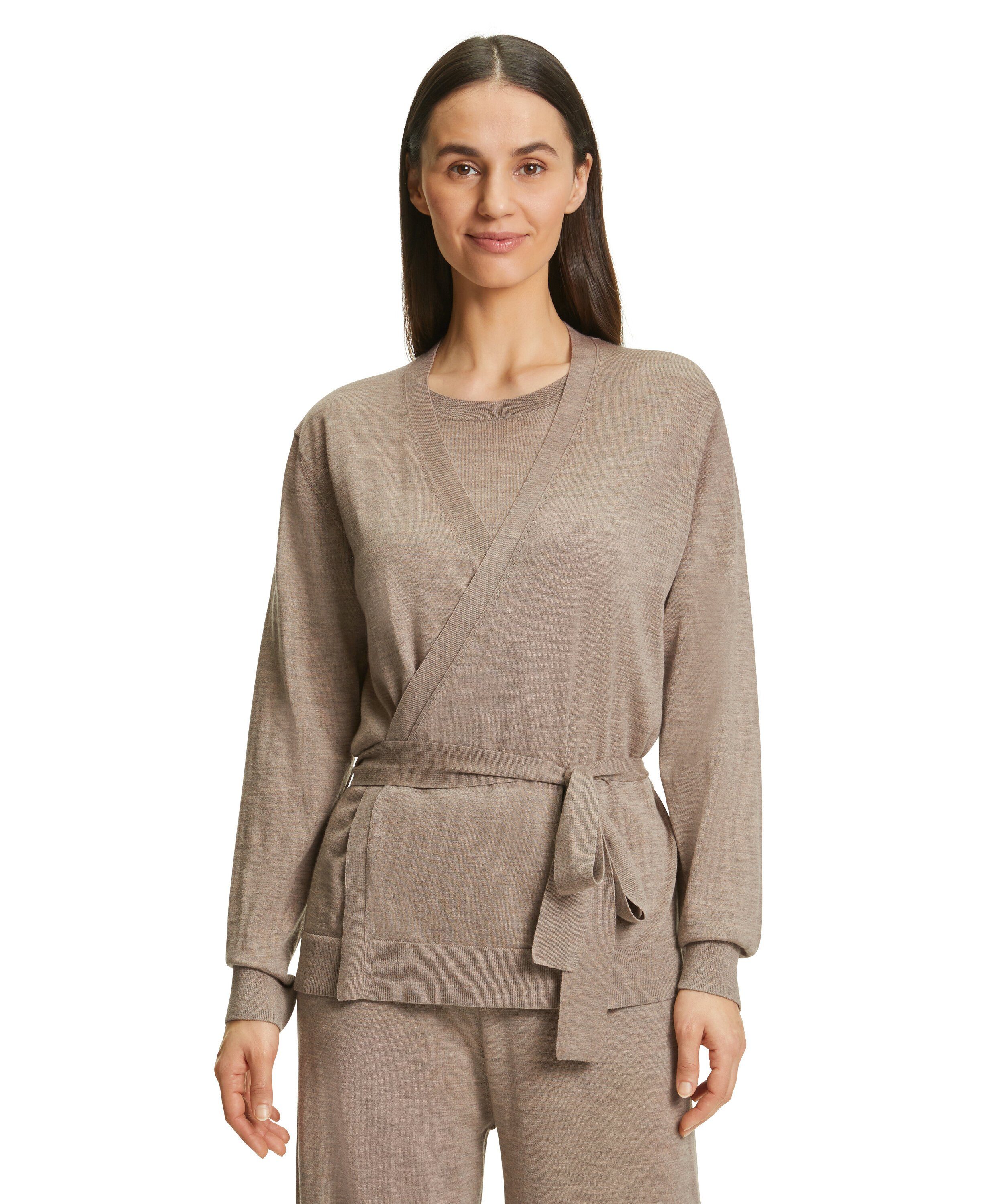 FALKE reinem mel. aus (4045) taupe Kaschmir Strickjacke