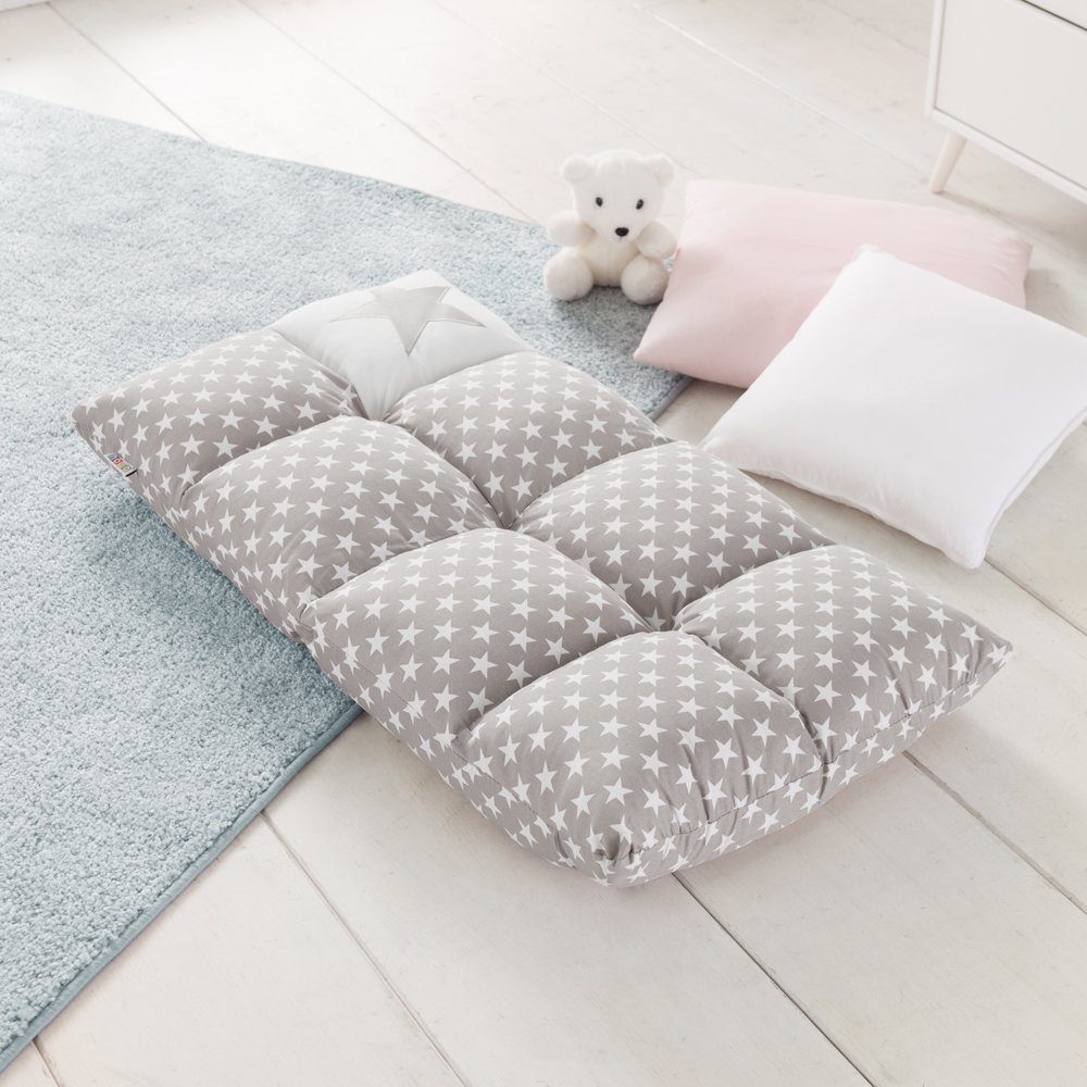 howa Sessel Stars, 2 in 1 Kindersessel + Kinderliege grau / weiß