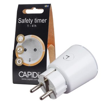 CAPiDi Countdown Timer 1-4 Std. Steckdose Weiß Mehrfachsteckdose, Zeitschaltuhr Steckdosentimer Zeitschalter Sicherheitstimer