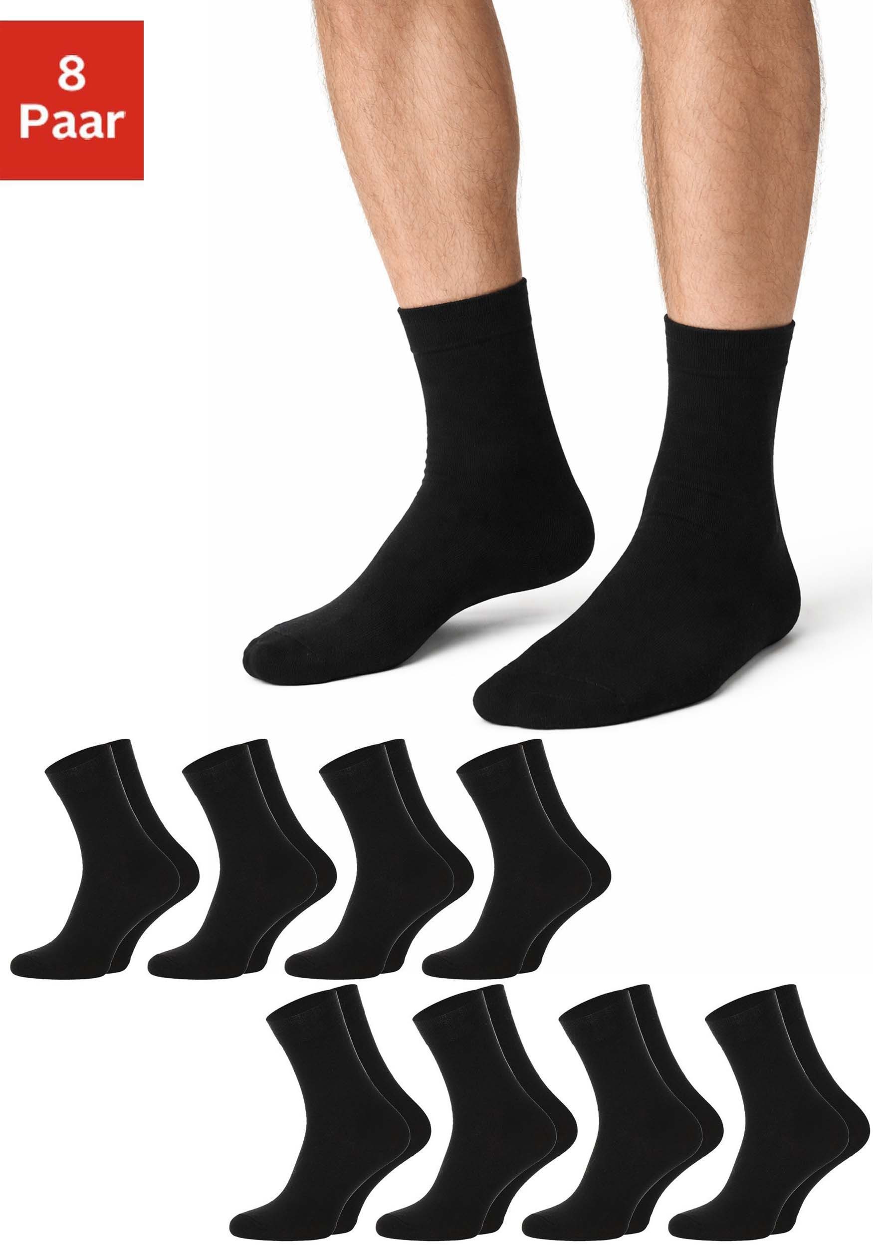 Chili Lifestyle Diabetikersocken Bestcare Gesundheitssocken Herren Damen kurze schwarze Baumwollsocken (Multipack, 8-Paar, ein Design) Venensocke aus weicher Baumwolle Weichbund ohne Gummidruck
