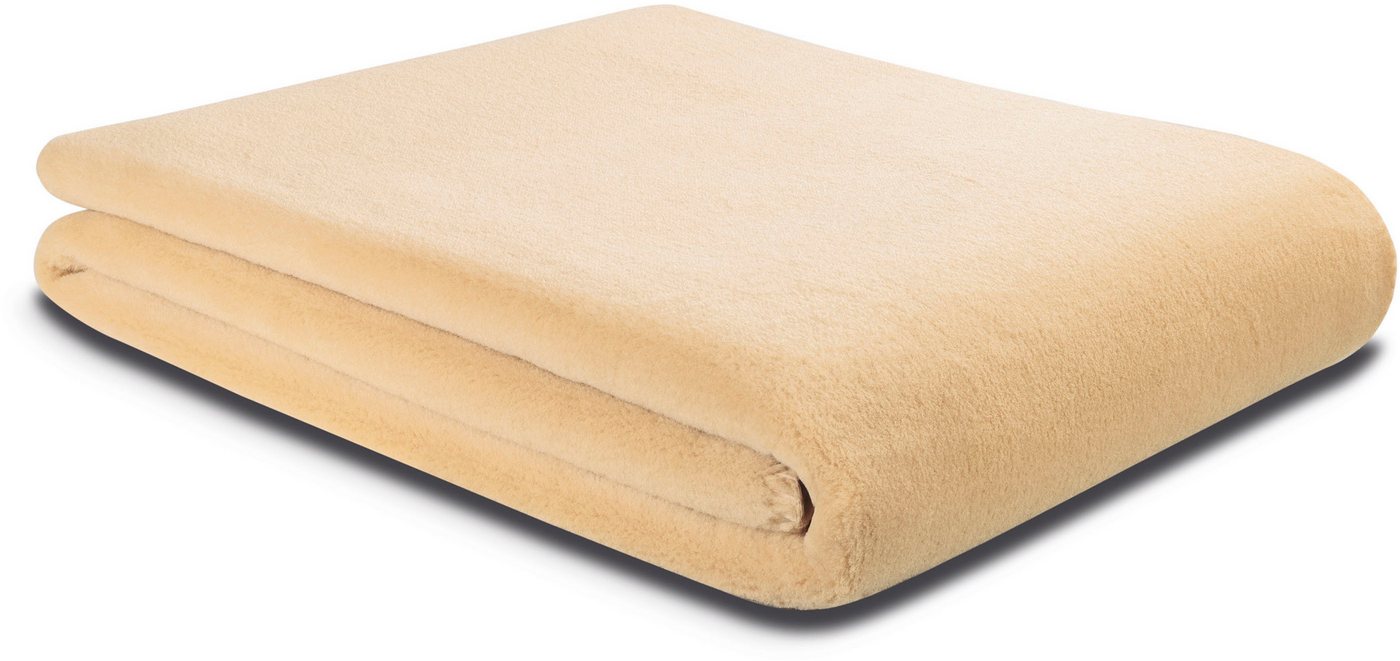 Wohndecke Wool Feel im Pelz-Look, Biederlack, mit gektteltem Zierstich