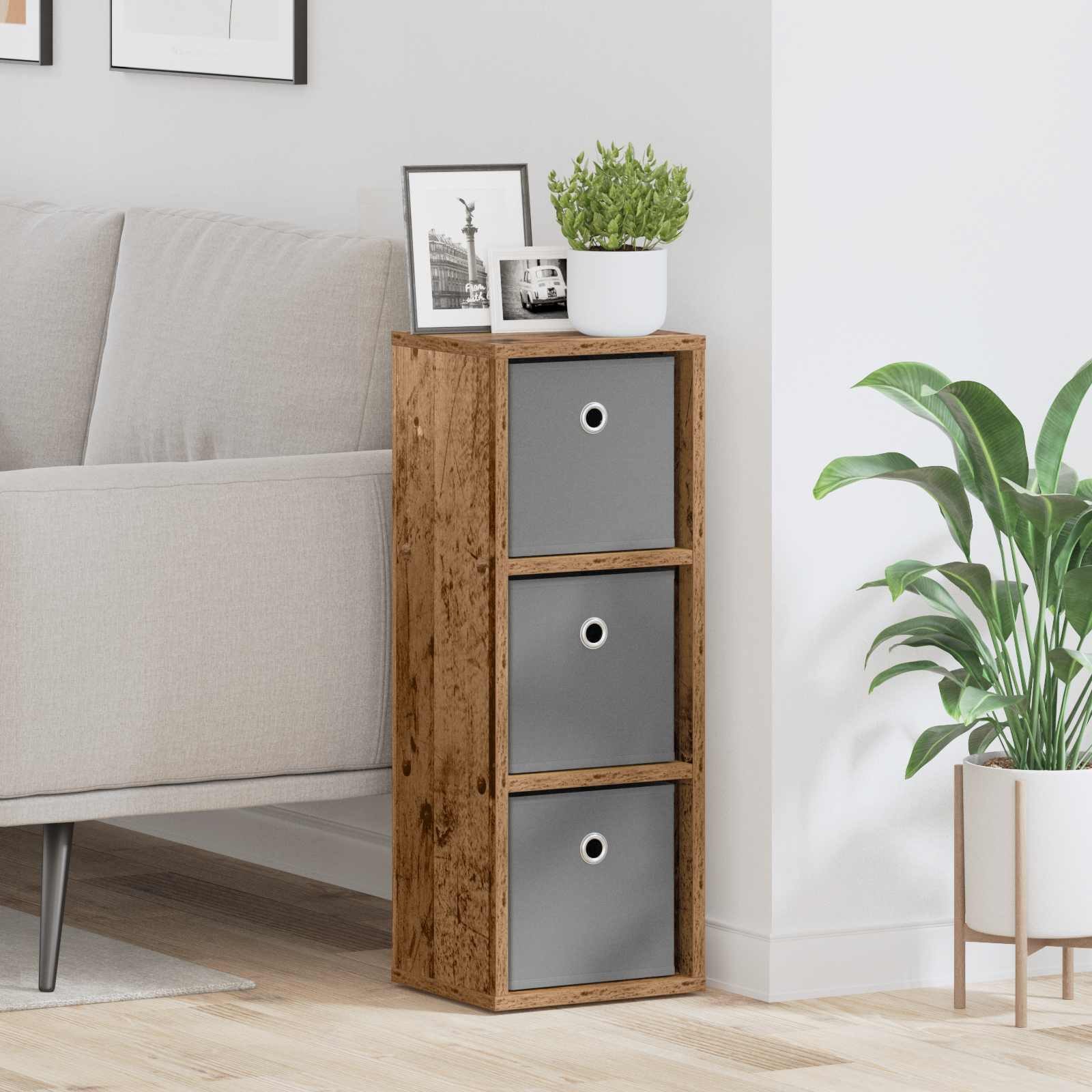 vidaXL Kommode 25,5 x 22 x 69,5 cm Sideboard mit Schubladen Altholz 25,5x22x69,5 cm