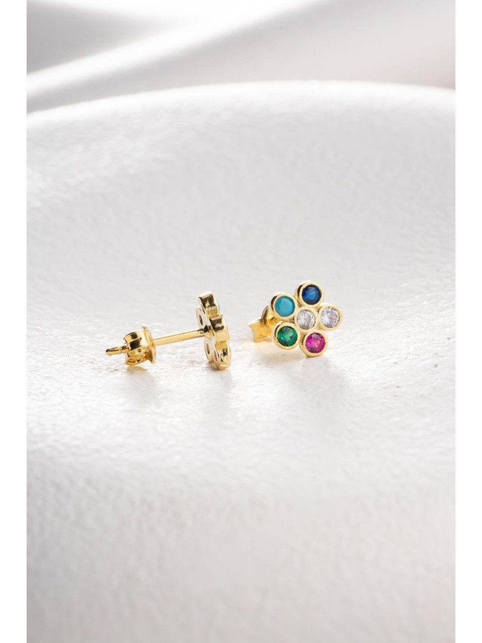 Nisan Ohrring-Set, 925 Silber Ohrstecker – Kleine Blume Ohrringe mit bunten günstig online kaufen