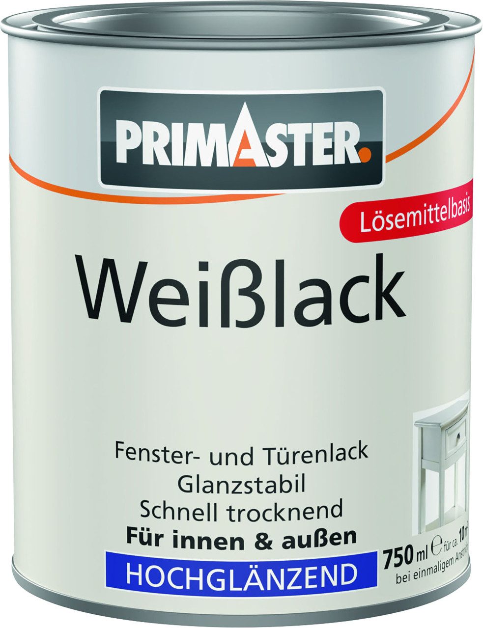 Primaster Weißlack Primaster Weißlack hochglänzend 750 ml weiß