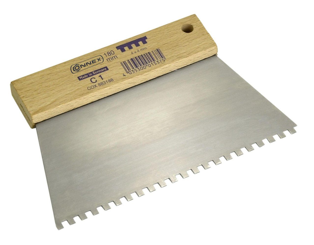 Connex Zahnspachtel Zahnspachtel 180 mm Zahnung viereckig 6 x 6 mm