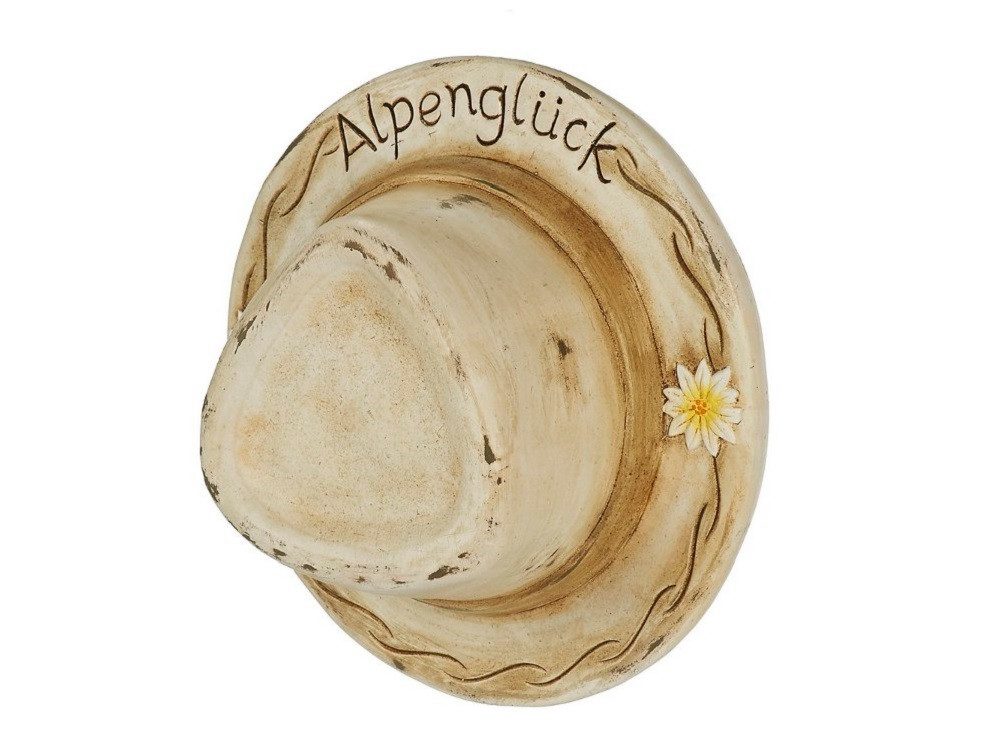 Euro Souvenirs Dekofigur Dekohut aus Keramik, Ø 20x9cm - Alpen - Alpenglück (1 St), Garten - Balkon Deko