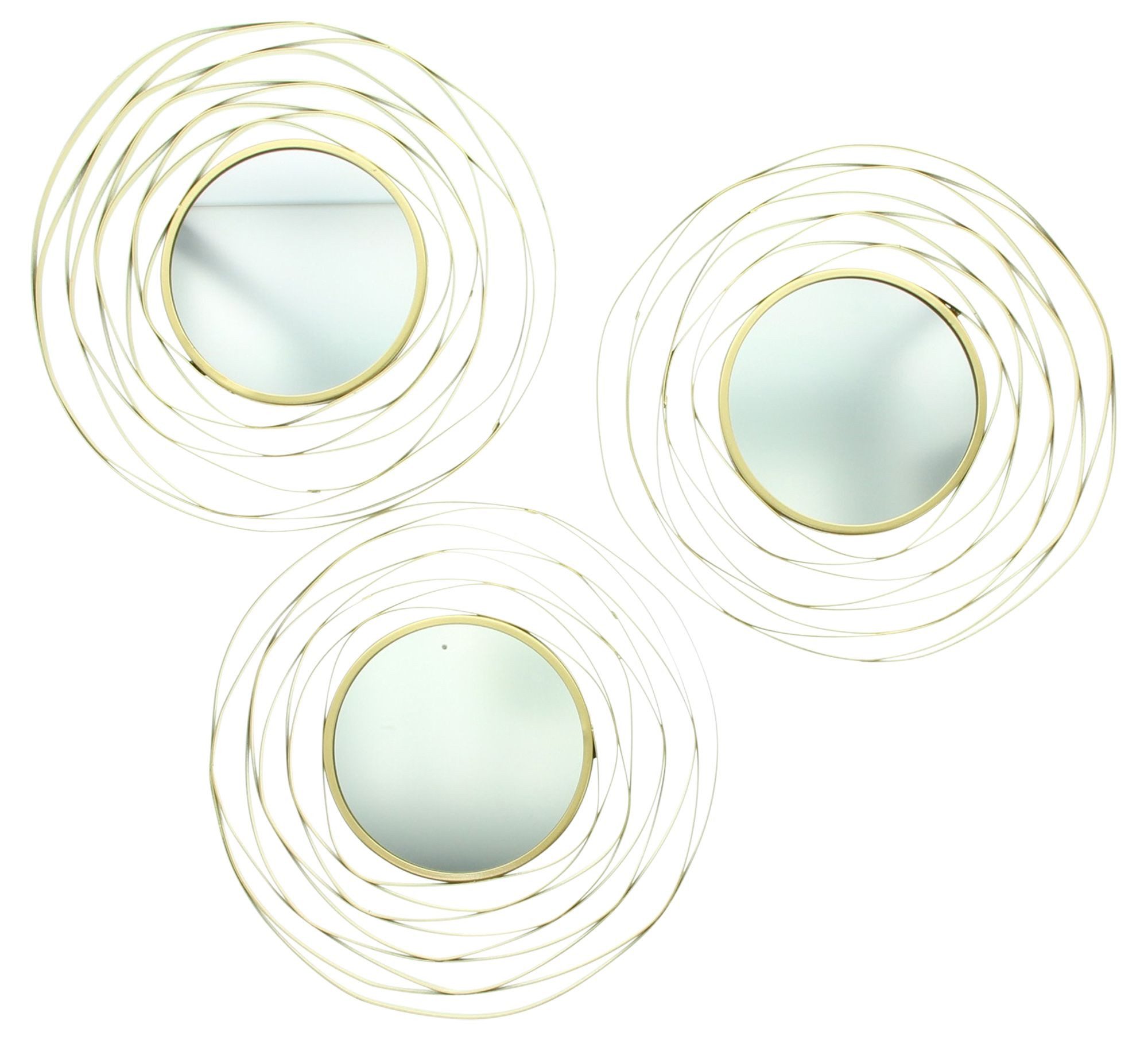 Dekoleidenschaft Dekospiegel rundes Spiegel-Set mit goldenem Metallrahmen, günstig online kaufen