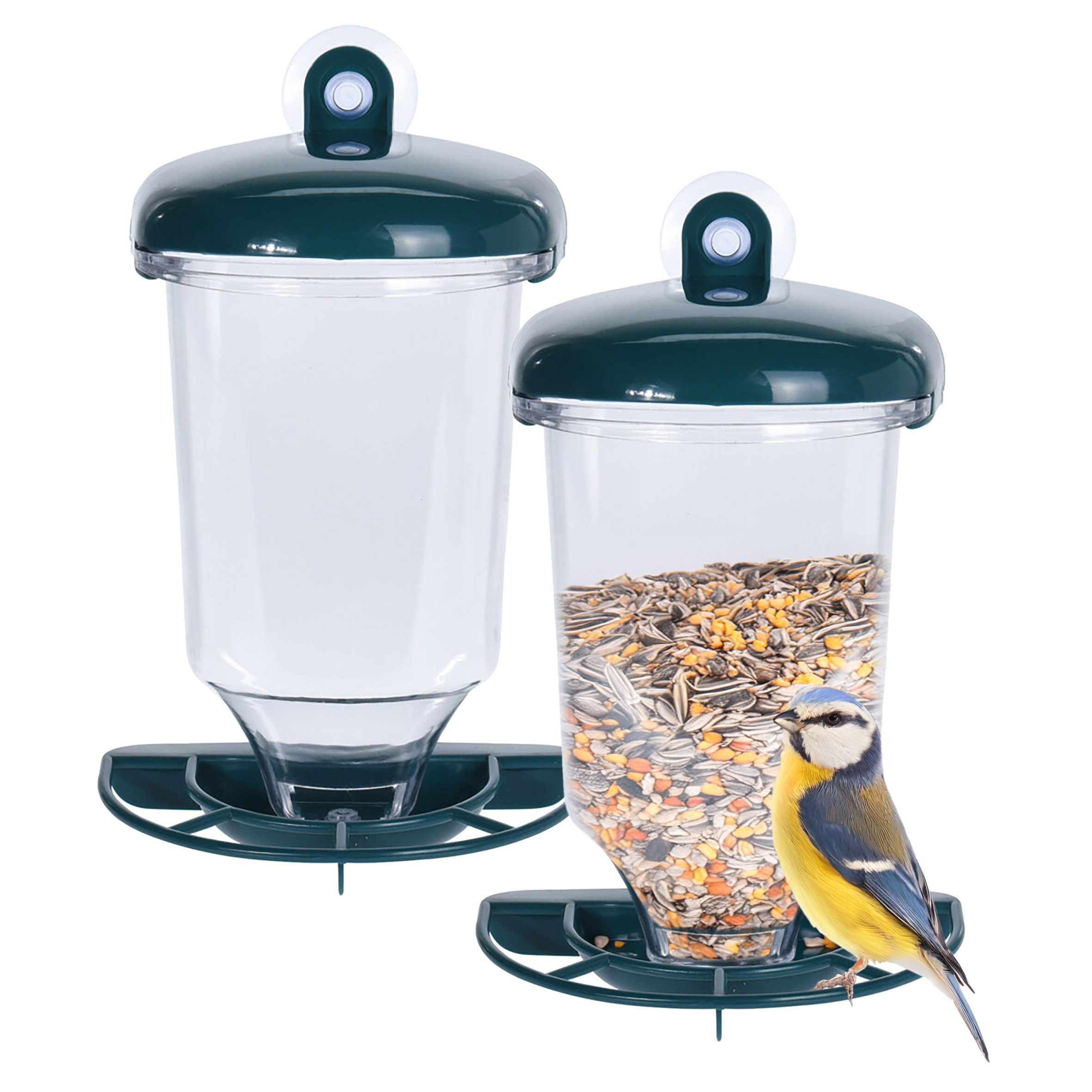 Spetebo Vogelhaus Fenster Futterhäuschen für Vögel 2er Set, mit einem stark günstig online kaufen