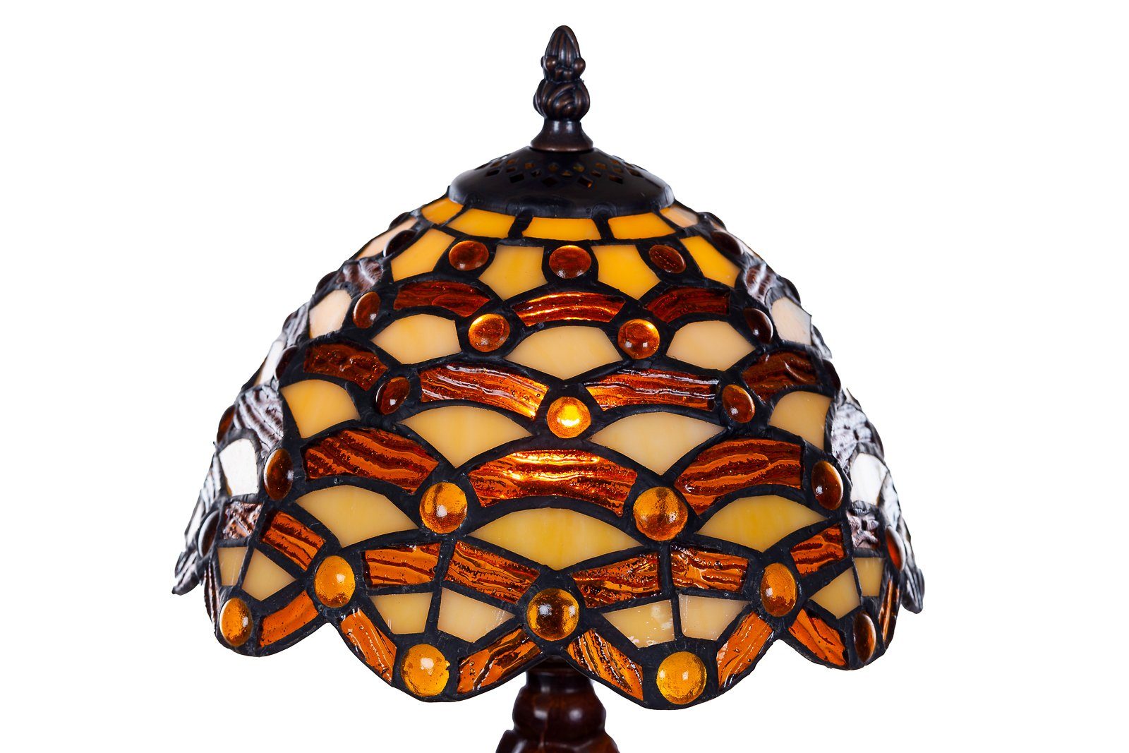 Tiffany Steine Motiv Tischlampe Lampe BIRENDY Stehlampe Dekorationslampe Waben Ti156