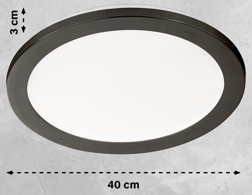 Watt, 1x LED SCHÖNER 20 2600 integriert, Lumen,spritzwassergeschützt,dimmbar Flat, WOHNEN-Kollektion LED Kelvin, Deckenleuchte fest 3000