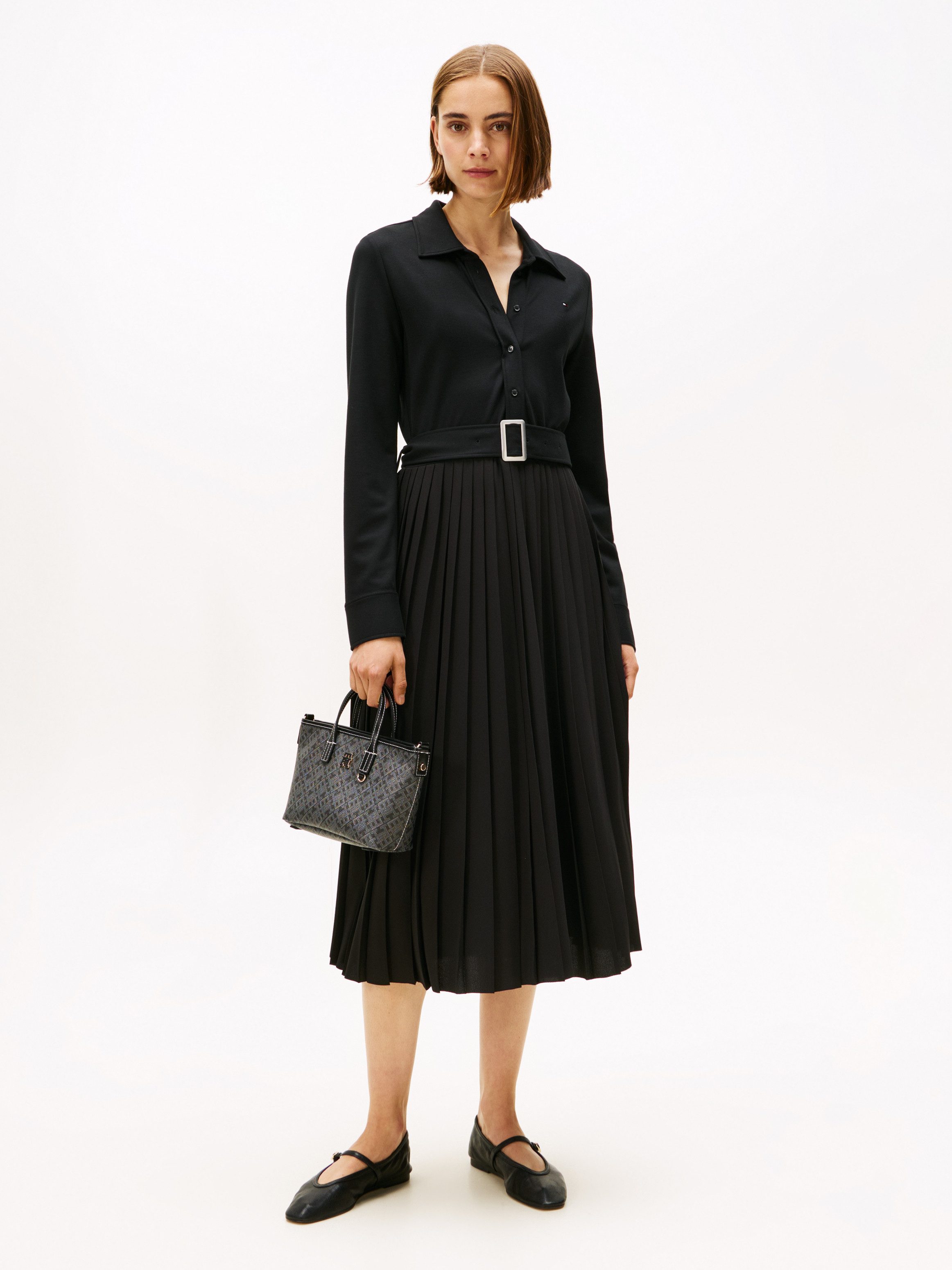 Tommy Hilfiger Polokleid INTERLOCK MIX MEDIA POLO DRS LS günstig online kaufen