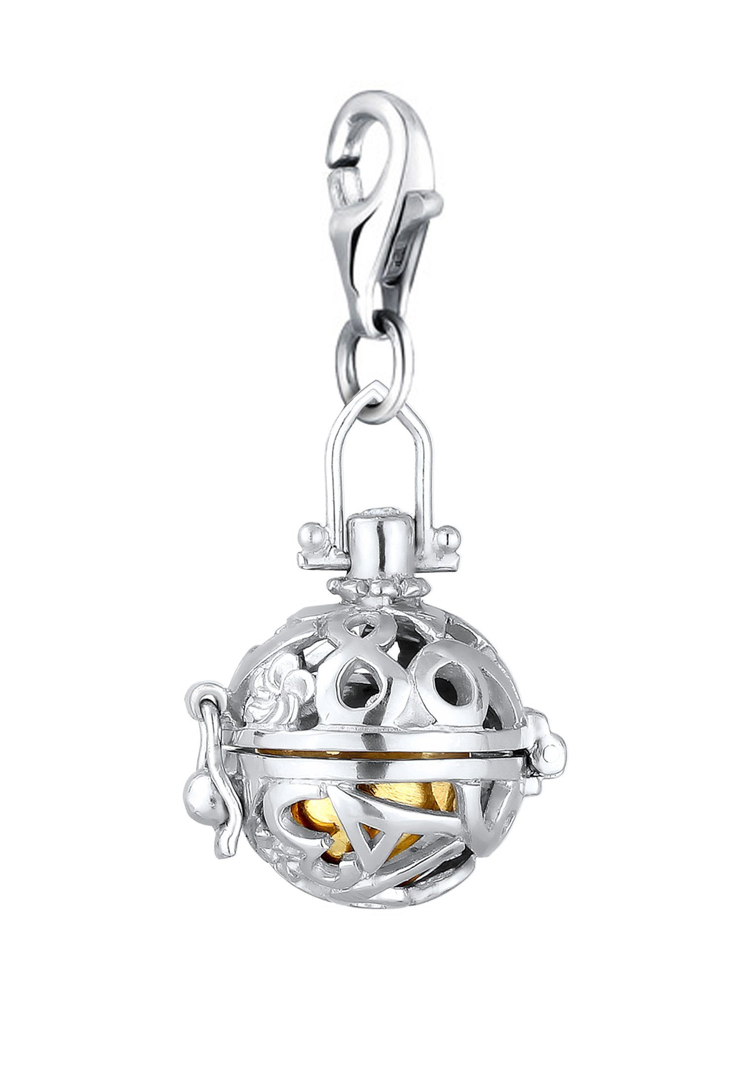 Nenalina Charm-Einhänger Klangkugel Zirkonia Romantik 925 Silber, Engelsflüsterer