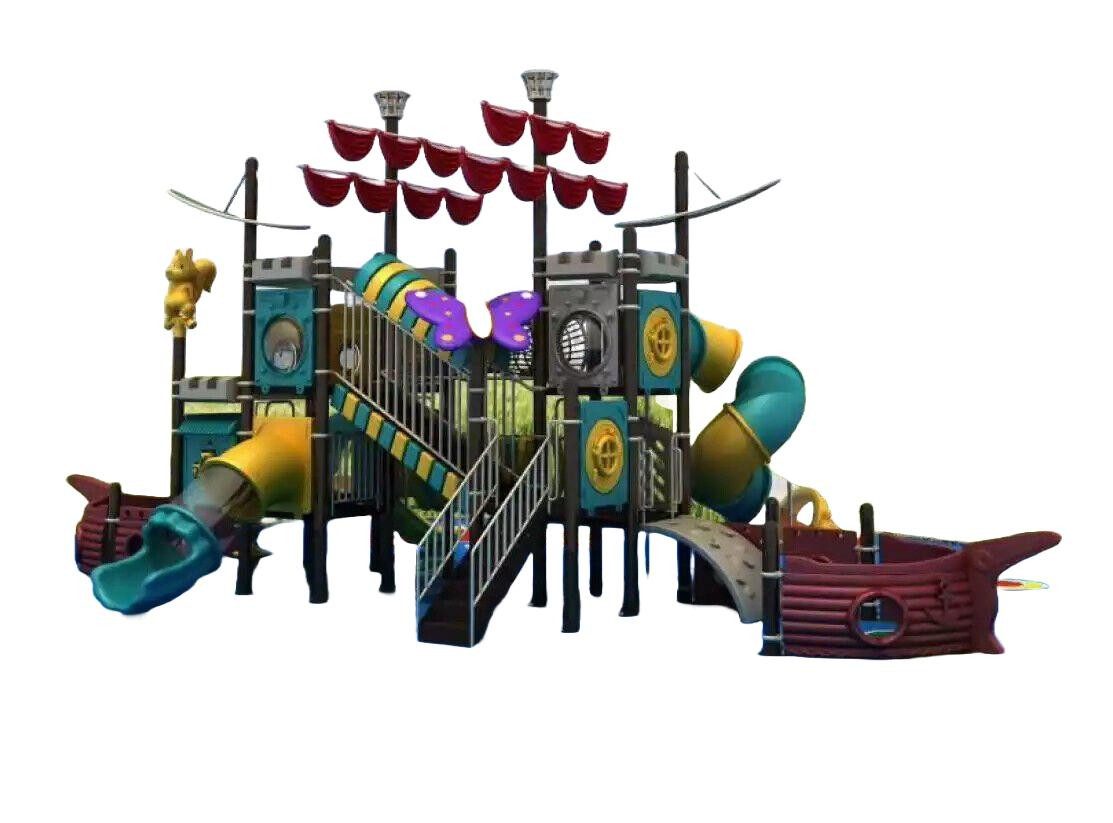 JVmoebel Klettergerüst Spielplatz Schiff Turm Rutsche Outdoor Kunststoffschlitten Kinder, Made in Europa