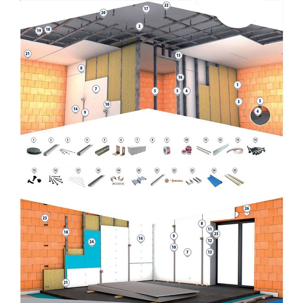 doitBau Eckprofil 25 Stab Alu Kantenprofil 90° Eckwinkel angeraut je 2m (25-St)
