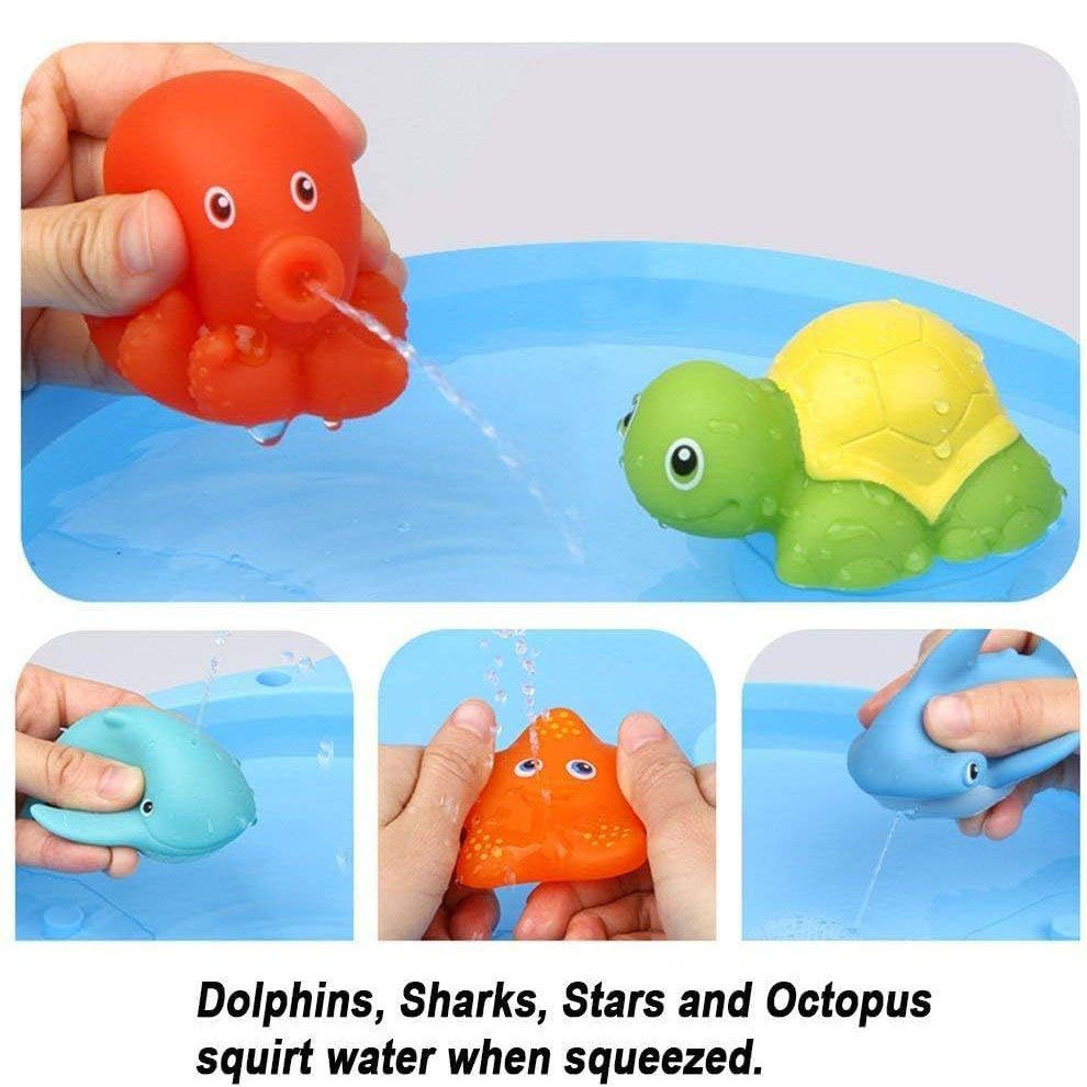 Badewannenspielzeug 7 Spielzeug Jahr, Fischernetz Badewanne Haiaveng Badespielzeug 2 Kinder, mit Badespielzeug Baby 1 3 ab Stück