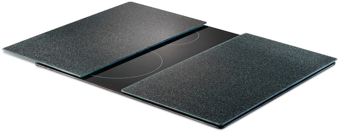 Zeller Present Schneide- und Abdeckplatte Granit, (Set, 2 tlg), mit 6 Elastikfüßen pro Platte