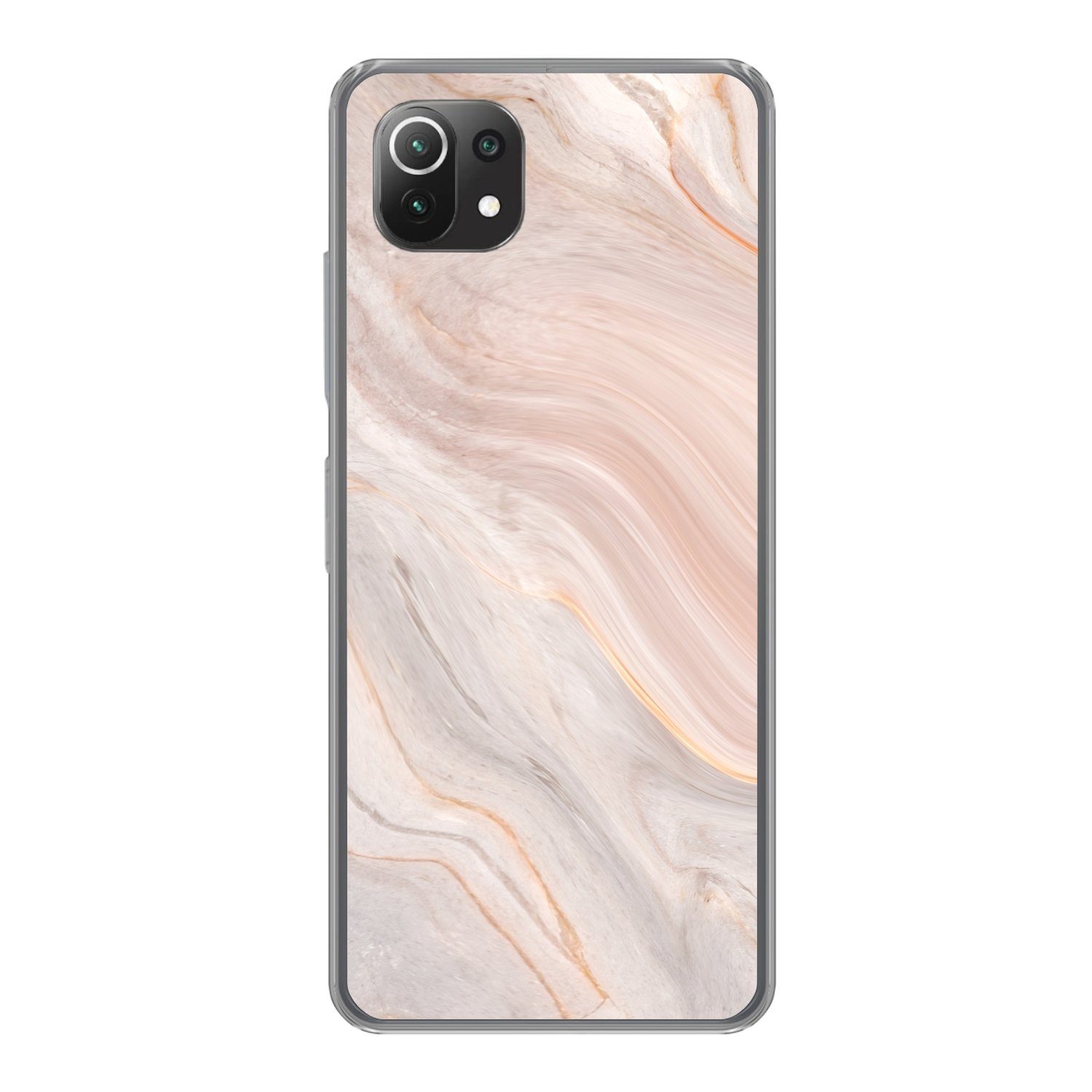 MuchoWow Handyhülle für Xiaomi Mi 11 Lite Marmor - Muster - Pastell - Abstrakt - Marmoropt, Phone Case, Silikon, Schutzhülle Dünn