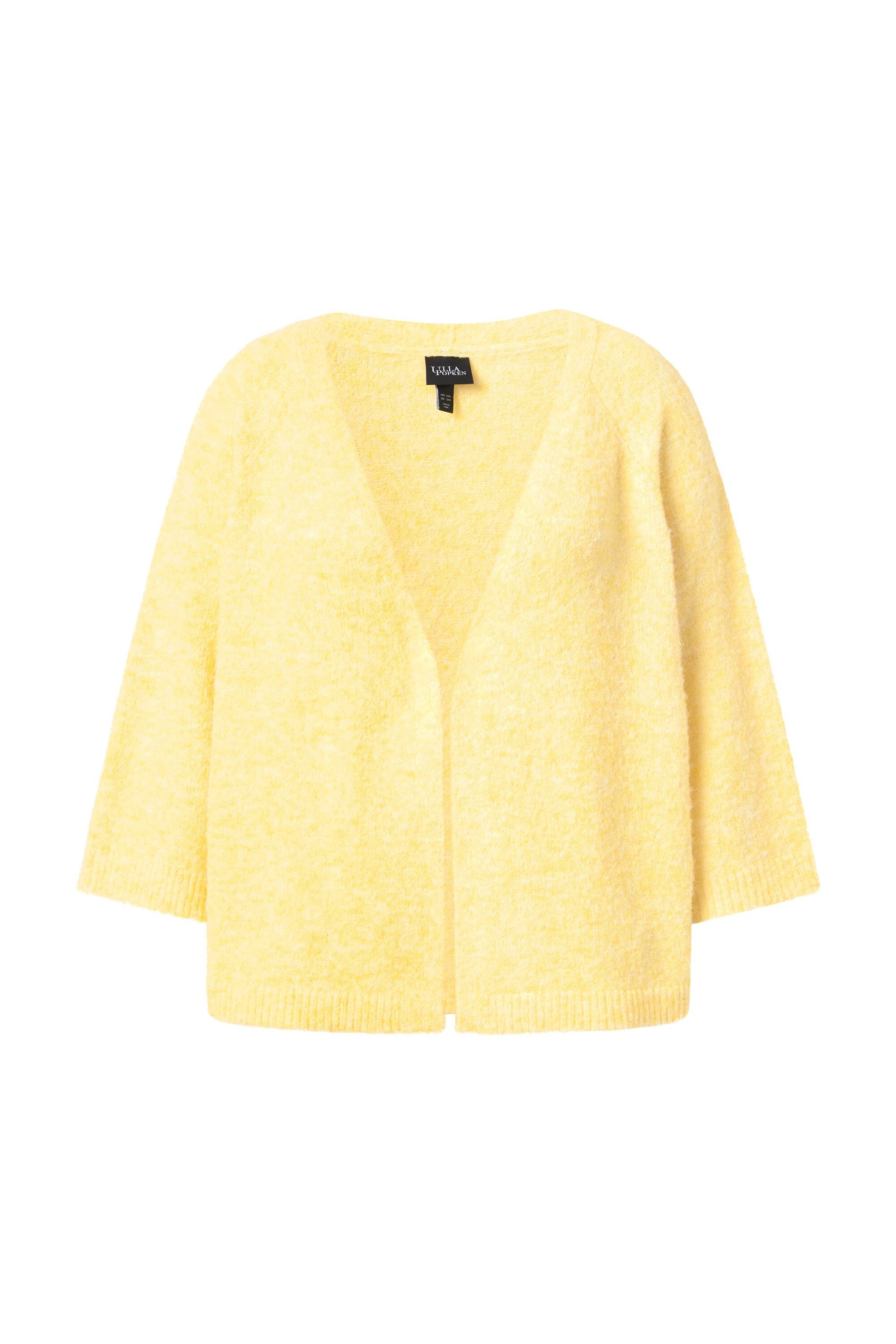 Ulla Popken Strickjacke Strickjacke kuschelweich ohne Verschluss 3/4-Arm