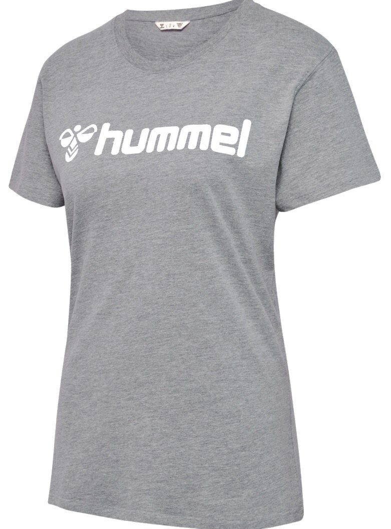 hummel Kurzarmshirt Sport/Freizeit-Shirt hmlGO 2.0 Logo (Bio-Baumwolle) Kurzarm grau Damen