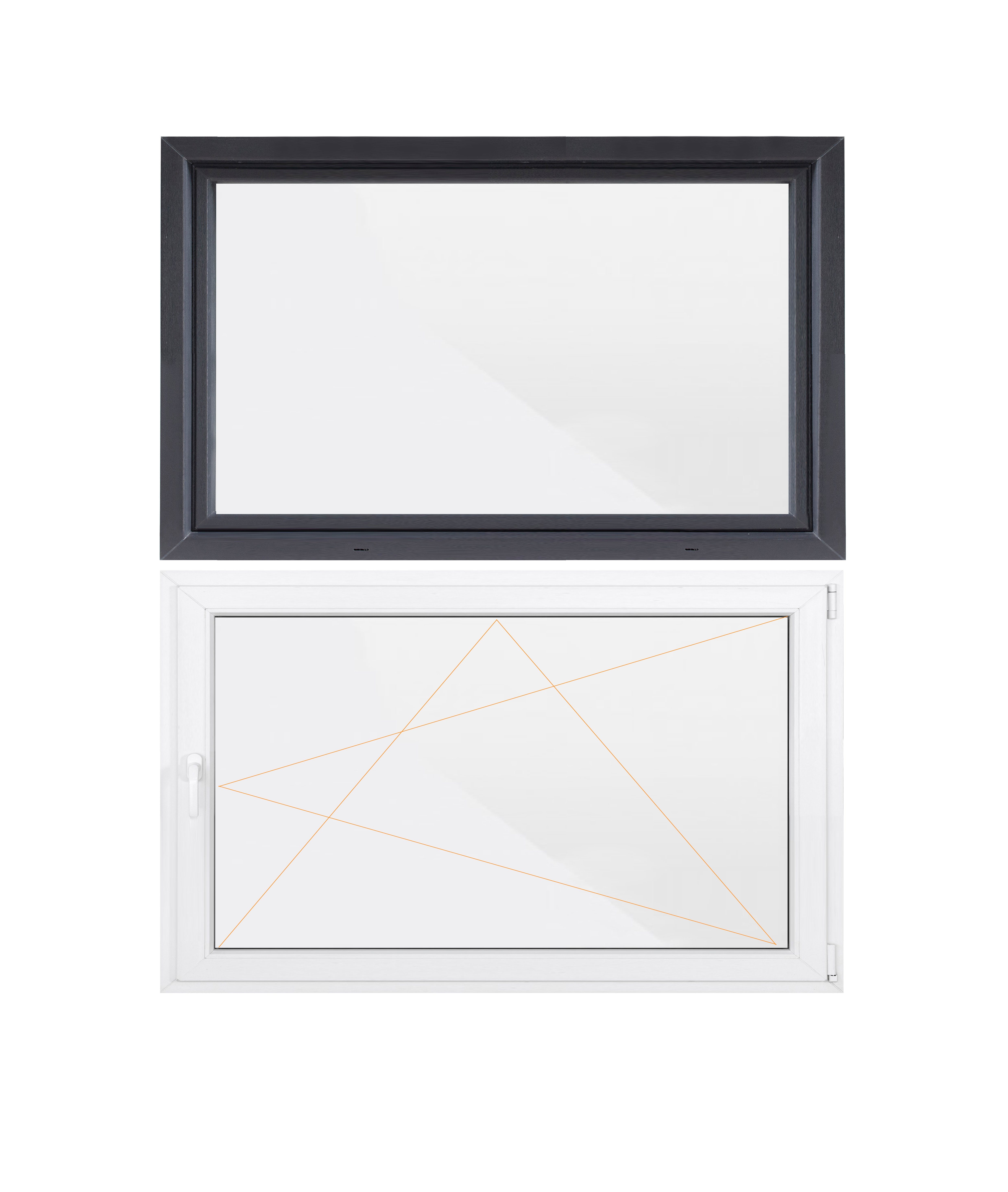 SN DECO GROUP Kellerfenster 1 Flügel, 800x400, außen anthrazit/innen weiß, 70 mm Profil, (Set), RC2 Sicherheitsbeschlag, Hochwertiges 5-Kammer-Profil