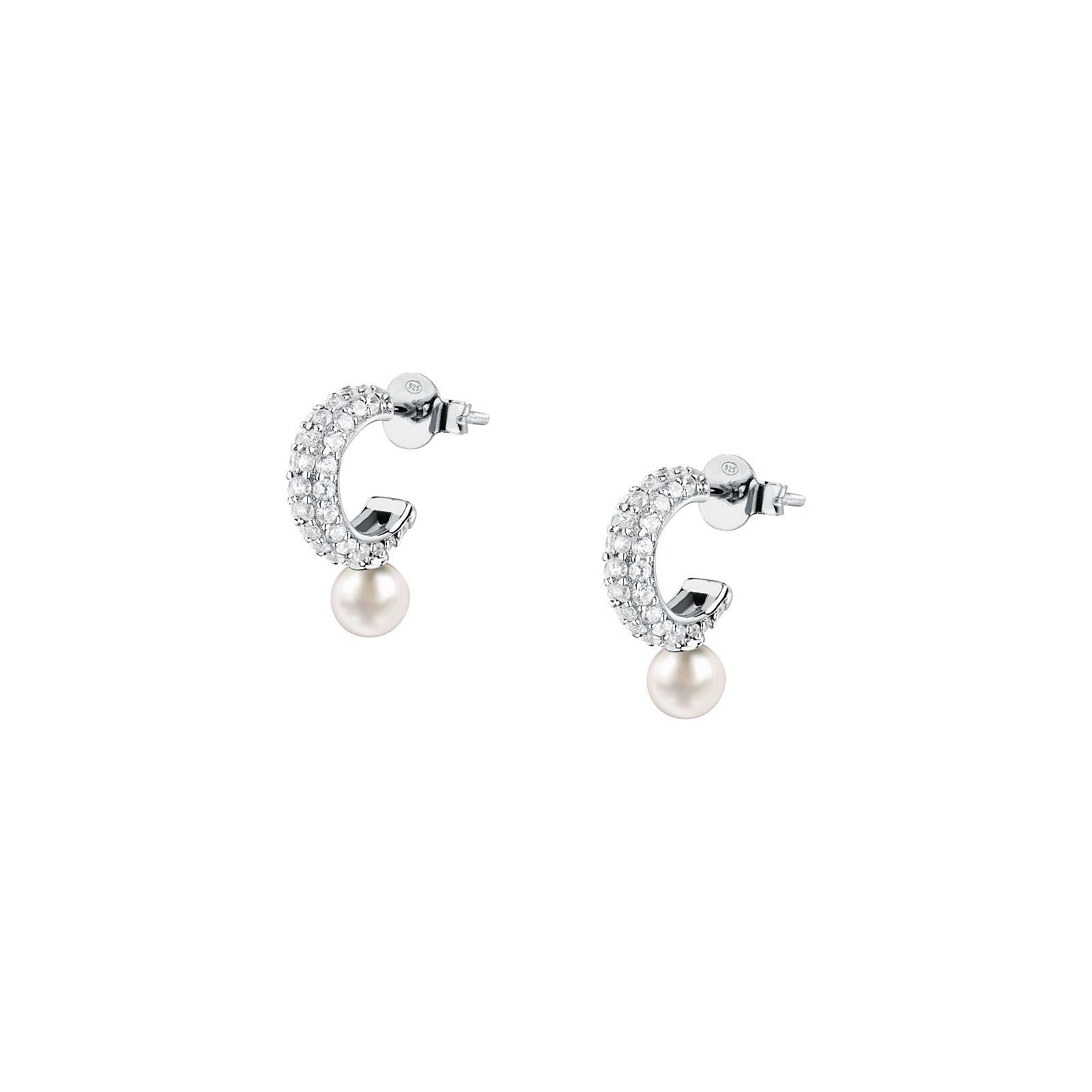 MORELLATO Paar Ohrstecker Perla SXU52 925 Silber Zuchtperle Zirkonia 12 mm Damen