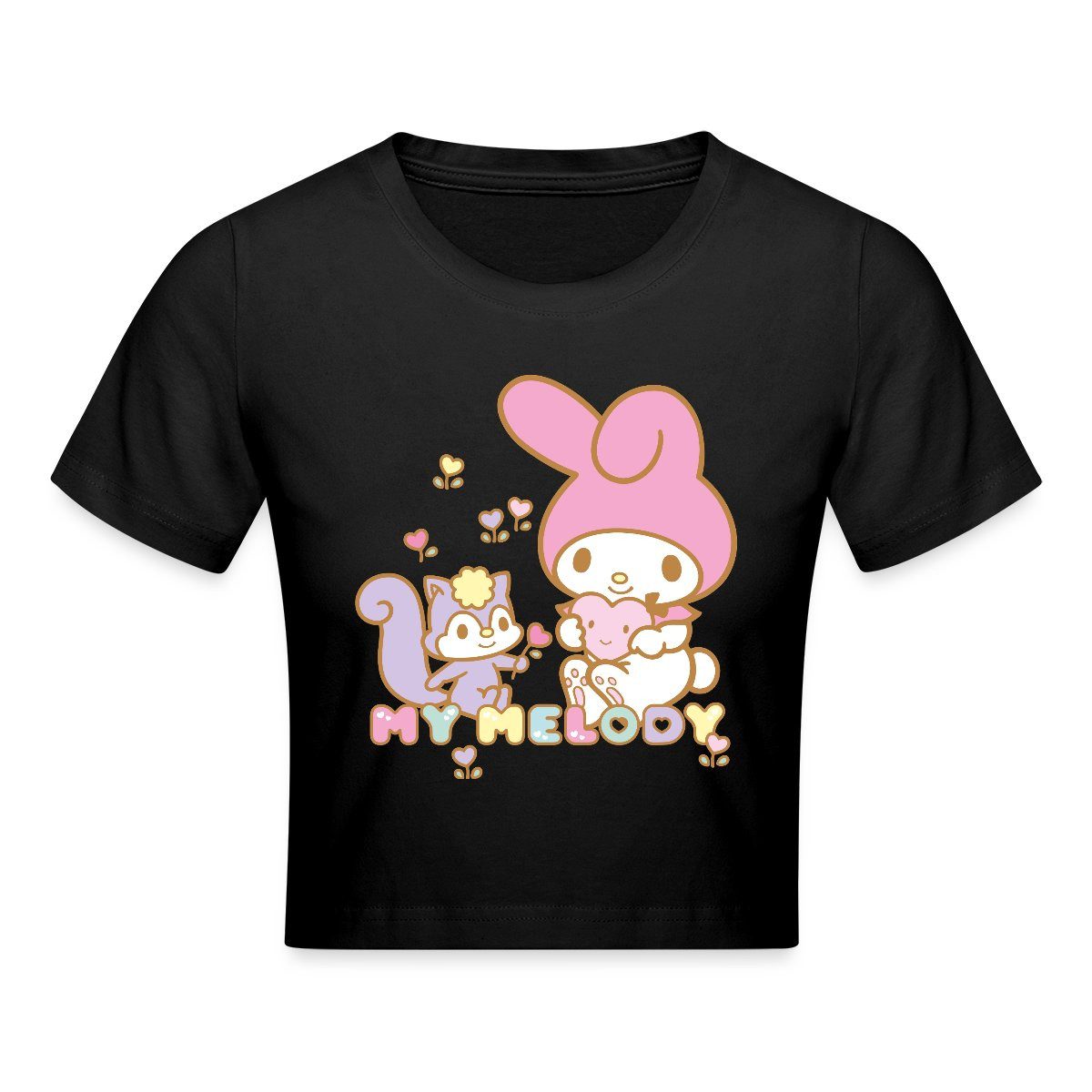 T-Shirt My Melody Pflückt Mit Risu Herzblümchen Crop Top