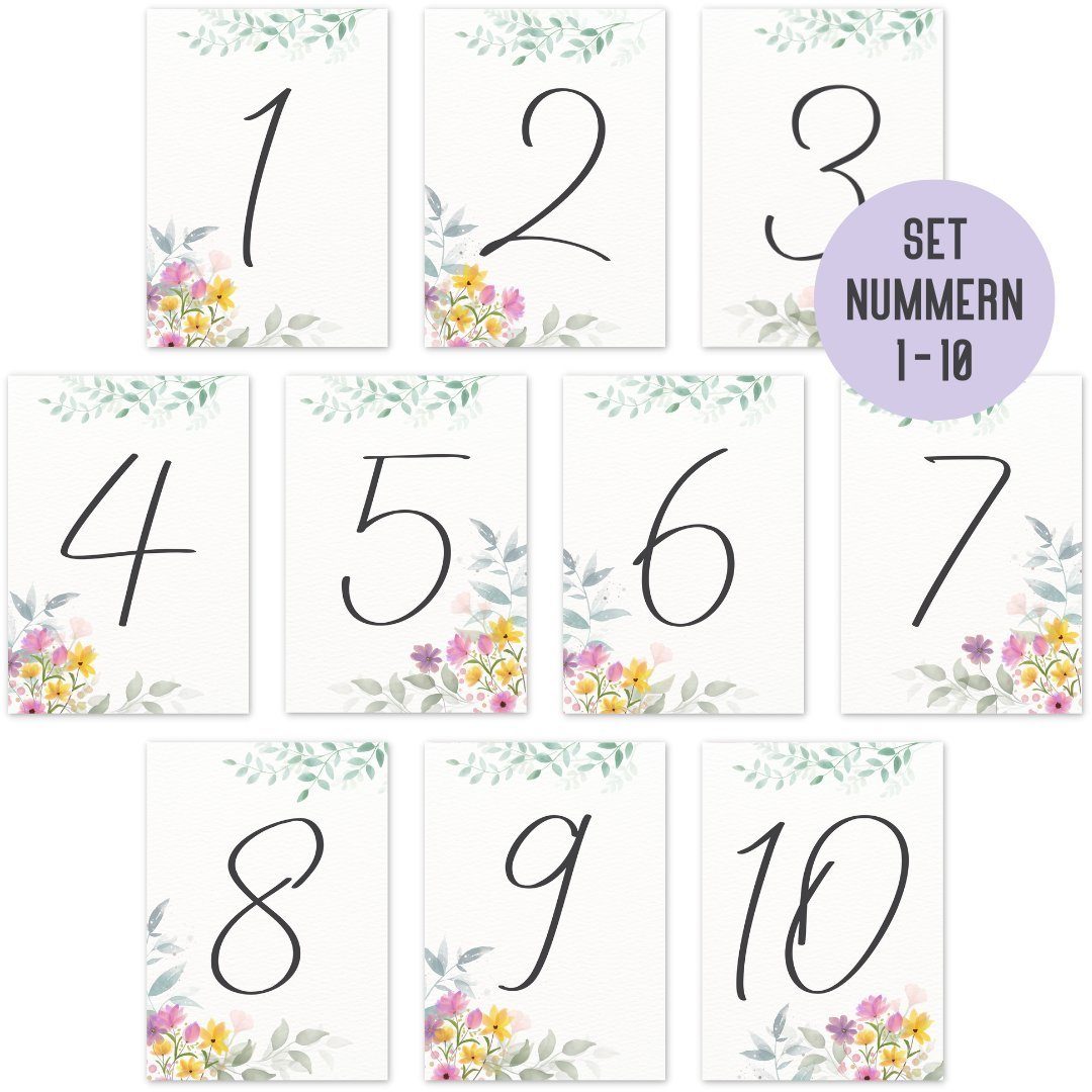 Things of Happiness Papierdekoration Tischnummern Hochzeit Event Geburtstag Tagung, 450mg Papier