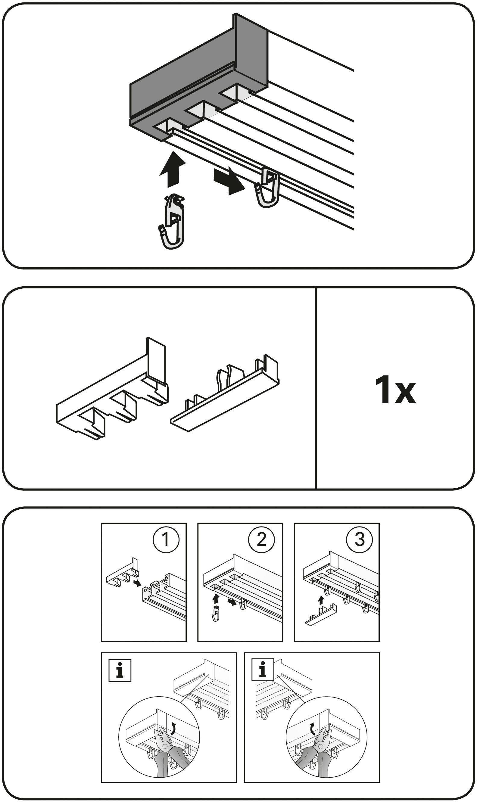 GARDINIA Gardinenstangen-Endstück mit Ausklinkung 3-läufig, (1-St), günstig online kaufen
