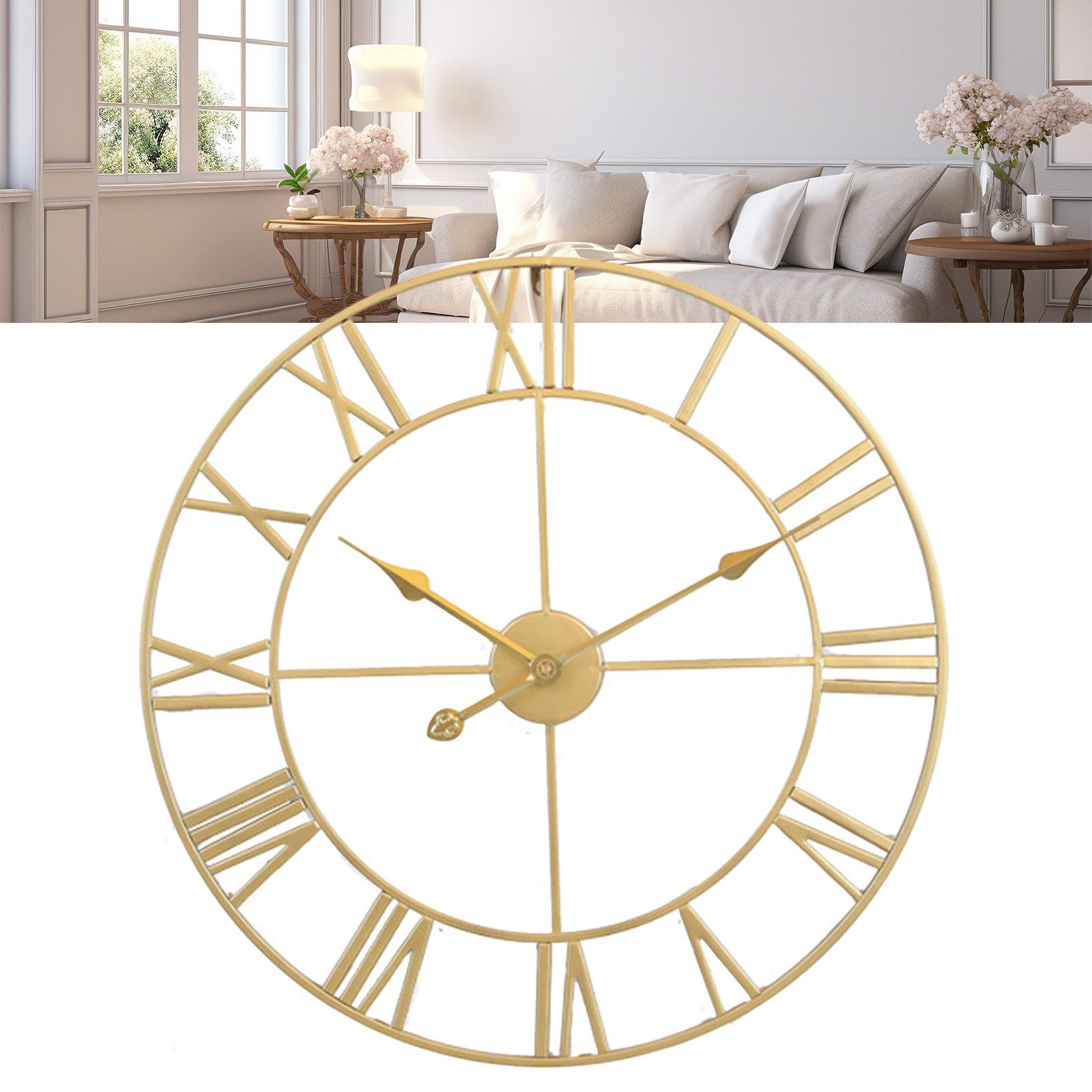 REDOM Wanduhr Lautlos Uhr Dekouhr Große Wanduhr Wohnzimmer Uhr 50 cm Metall günstig online kaufen