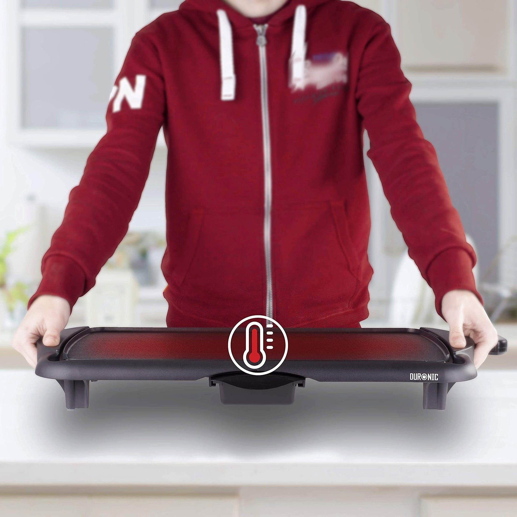 Duronic Teppanyakigrill GP20, GP20 Elektrischer Tischgrill, 52 x 27 cm flache Grillplatte, Plancha