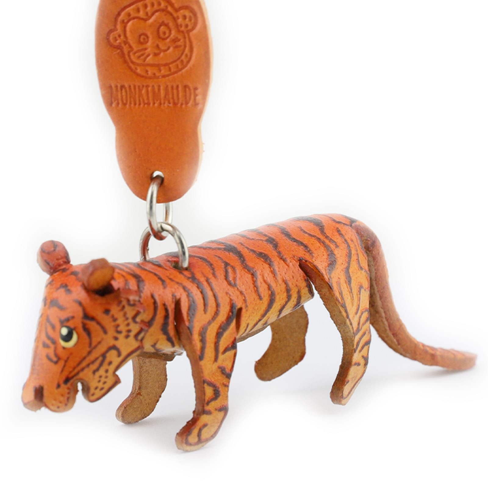 Monkimau Schlüsselanhänger Set Tiger Schlüsselanhänger aus Leder