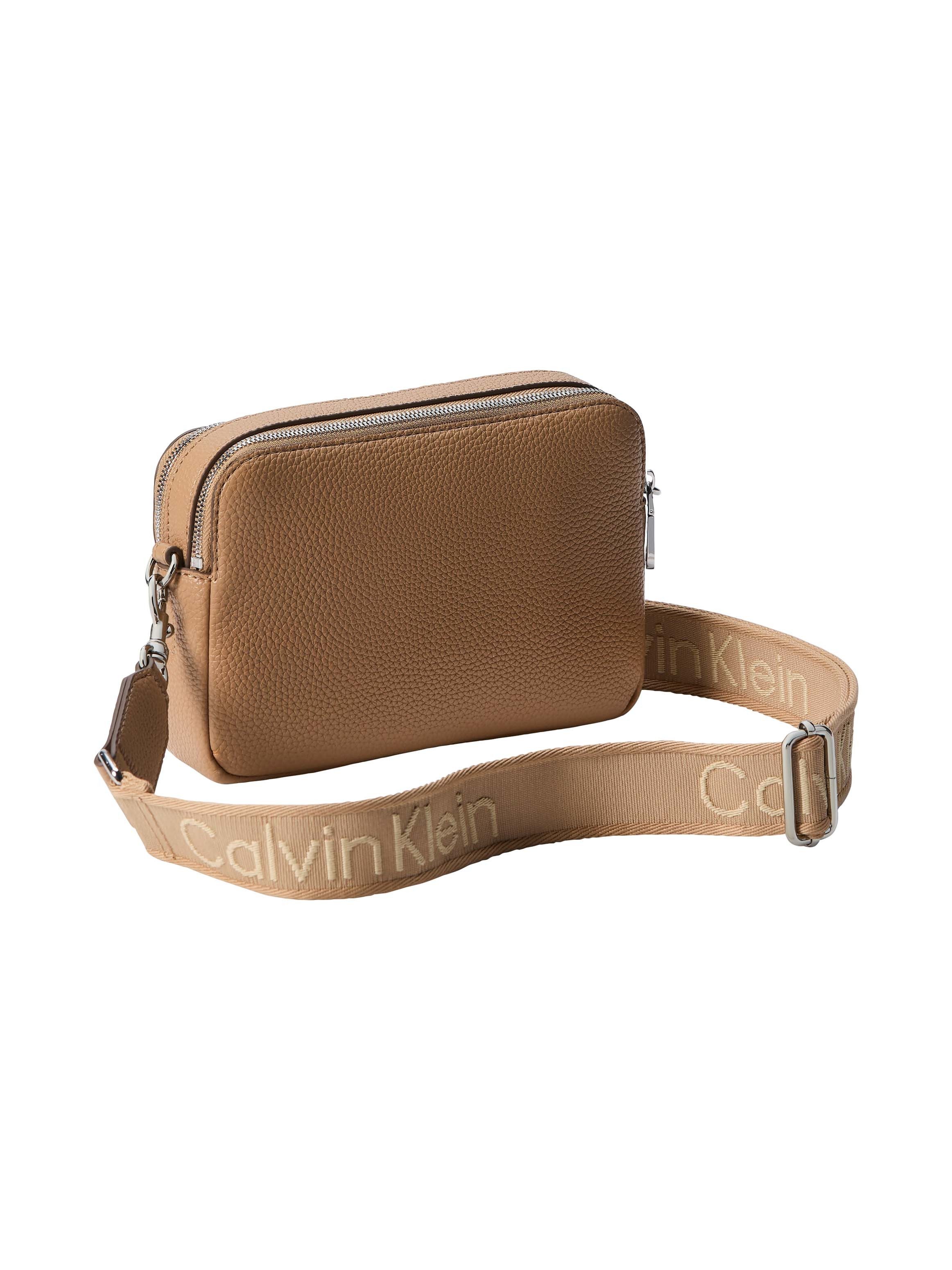 Calvin Klein Umhängetasche WEBBING 2X STRAP CAMERA BAG, Damen Schultertasche, Handtasche mit Logoschriftzügen