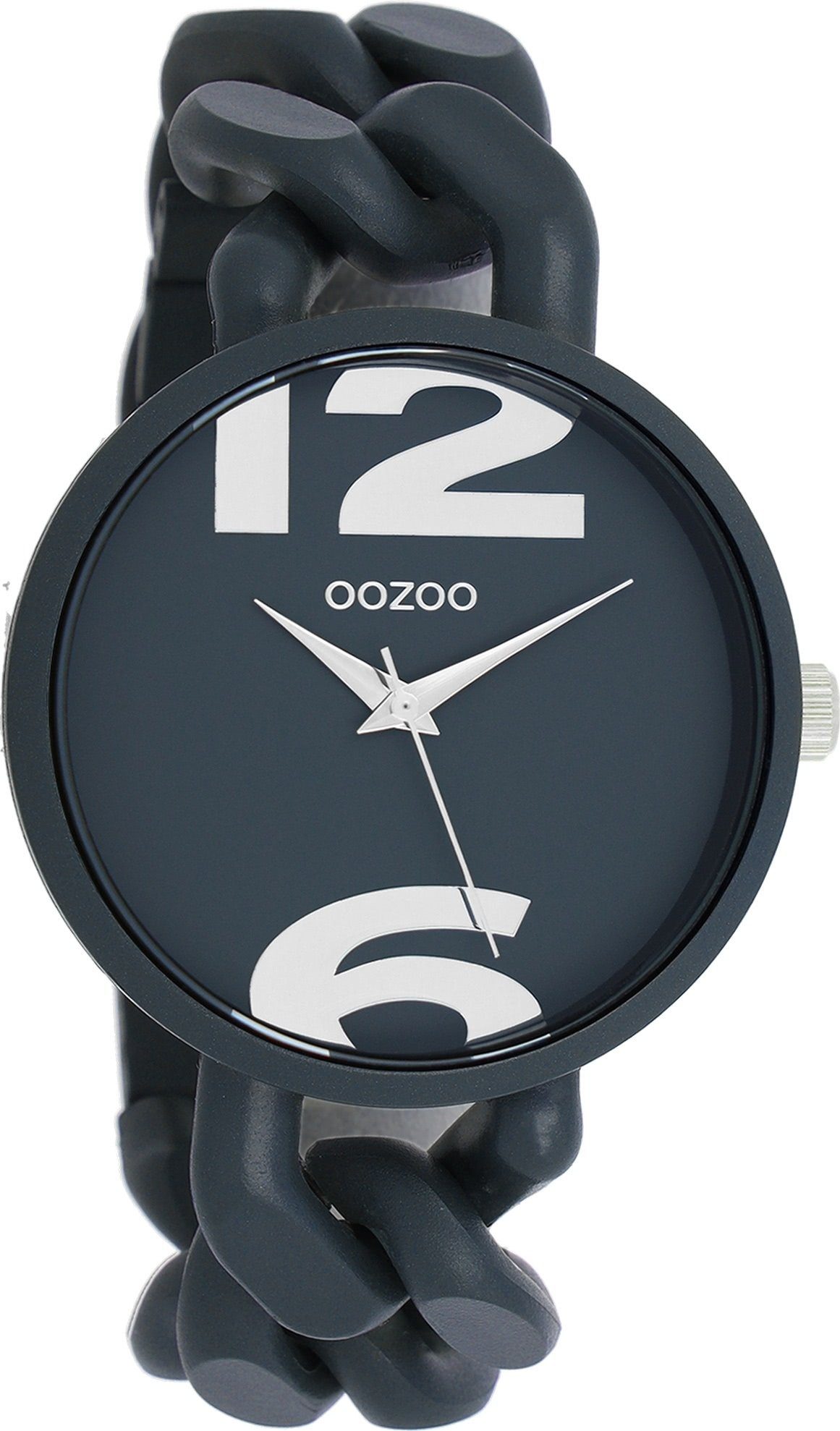 OOZOO Quarzuhr Oozoo Damen Armbanduhr groß Timepieces Analog, Damenuhr rund, (ca. Fashion-Style Kunststoffarmband, 40mm)