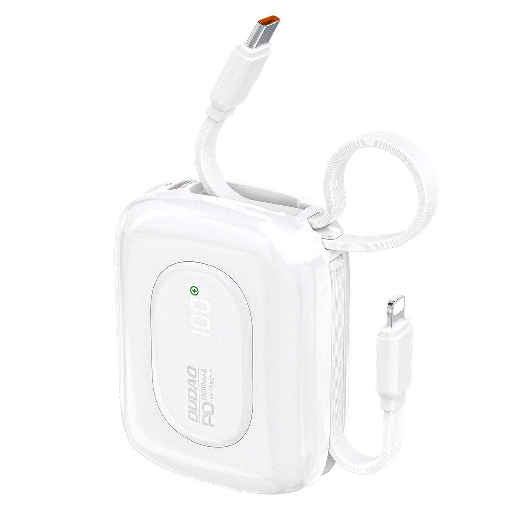 Dudao Taschenakku Schnelllader Powerbank 10000 mAh (1 St), 22,5W PD-Laden, USB-C & Lightning Kabel integriert