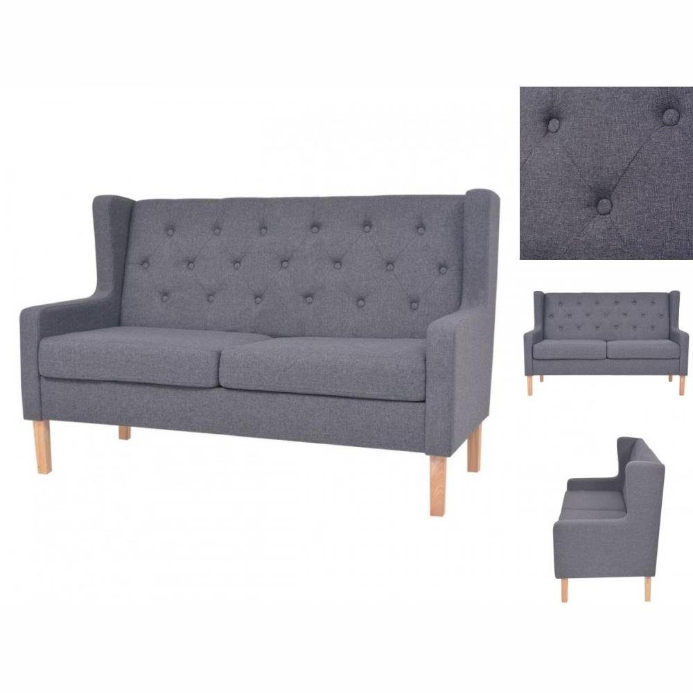 vidaXL Couch 2-Sitzer-Sofa Stoff Grau Sofa