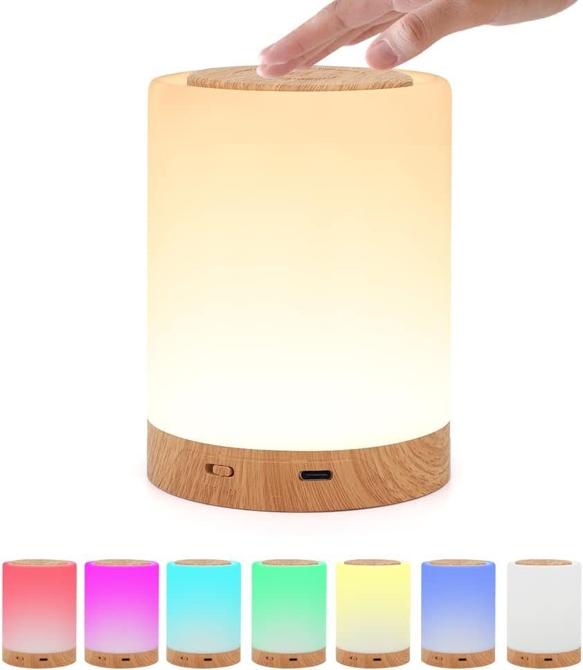 Tischlampe Funktion, Kabellos ‎Dimmbar Dimmbar fest 10 mit Touch Nachttischlampe integriert, für Kinder Timing Babyzimmer mit Warmweiß, Nachtlicht Farben, ‎Berührungsschalter, LED LED Farbwechsel Schlafzimmer Bedee mit