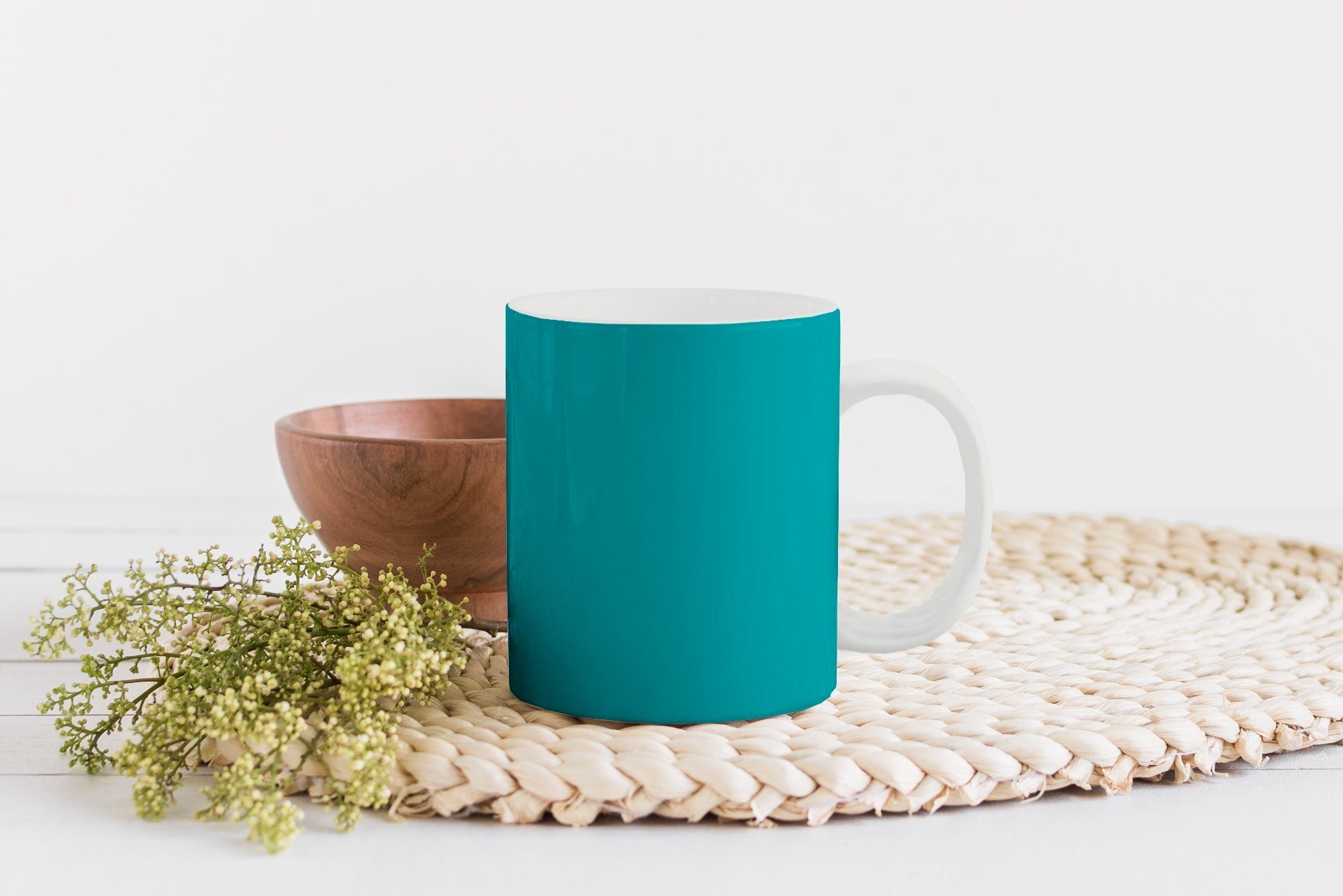 MuchoWow Tasse - Geschenk Becher, Keramik, Unifarben, Teetasse, Blau Kaffeetassen, Teetasse